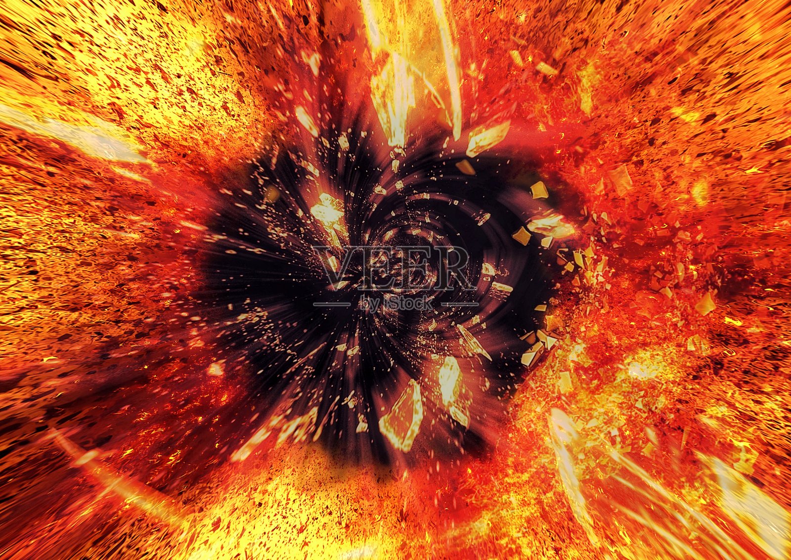 3D插图背景中的爆炸火焰照片摄影图片