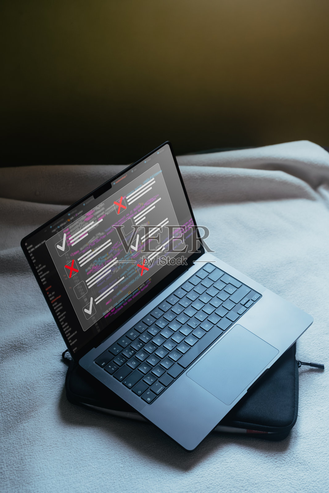 文件批准认证和检查清单概念。照片摄影图片