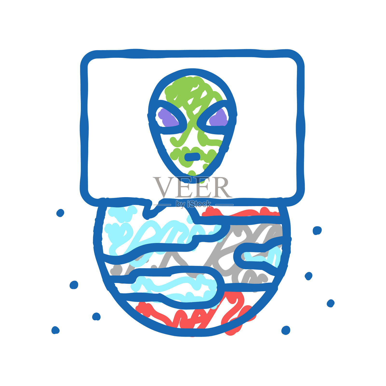 外星球图标涂鸦插图插画图片素材