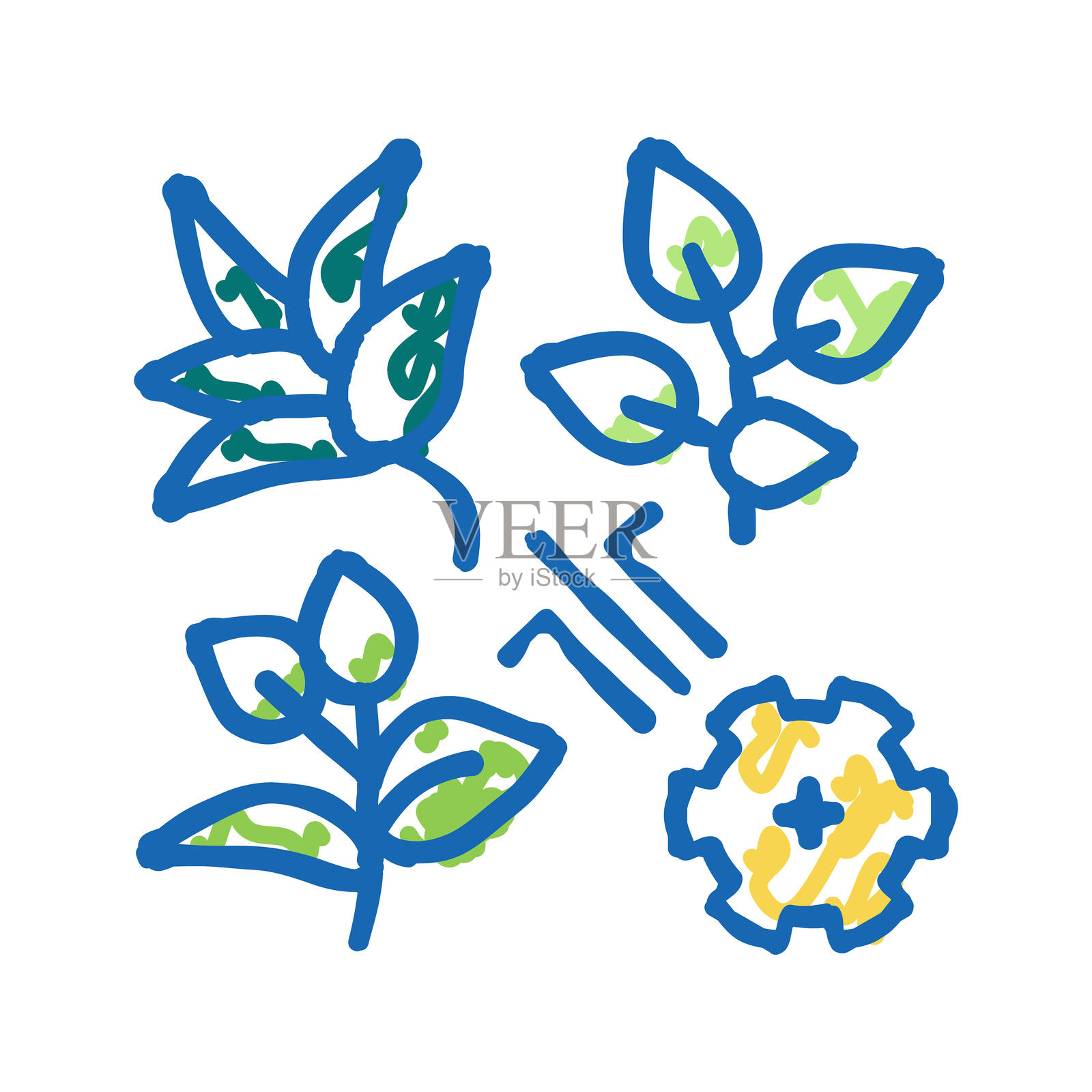 茶叶品种繁殖图标涂鸦插图插画图片素材