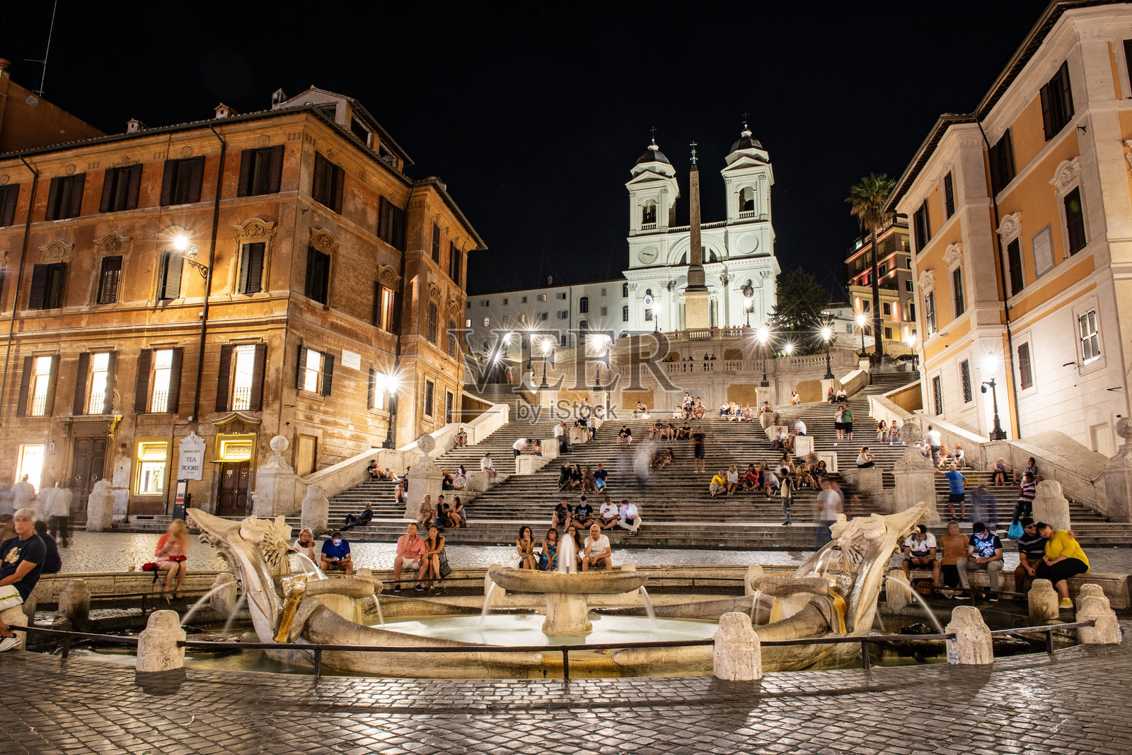 西班牙阶梯（特里尼塔·德伊·蒙提阶梯）位于西班牙广场，意大利罗马。照片摄影图片