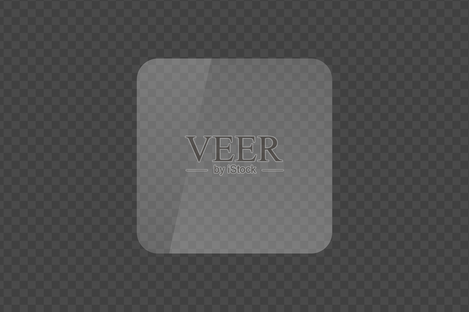 逼真的透明平面玻璃、窗户或镜子，带透明背景插画图片素材