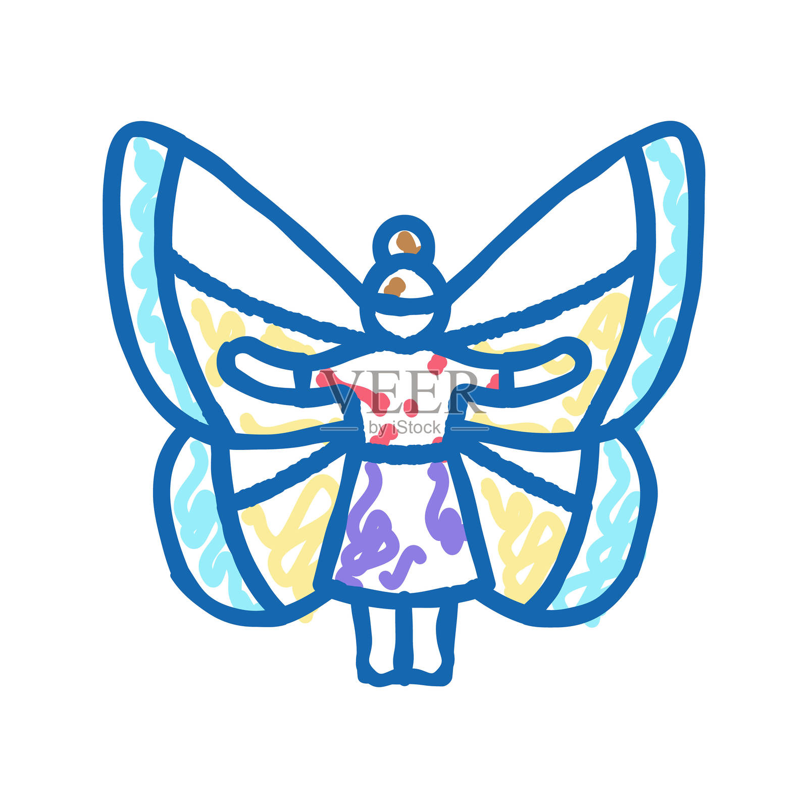 仙女魔法图标涂鸦插图插画图片素材