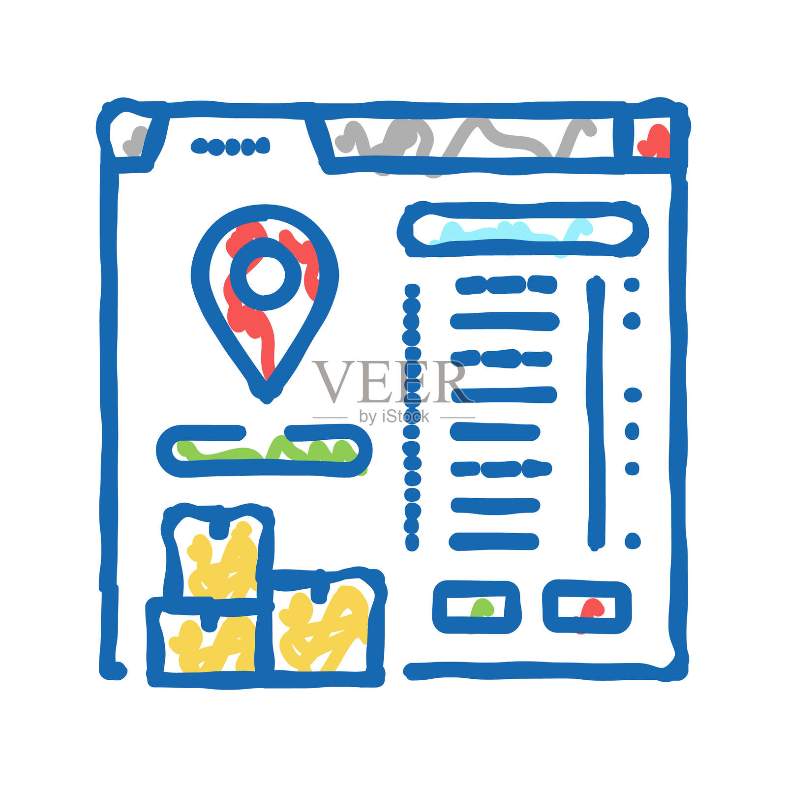 库存移动待处理报告图标涂鸦插图插画图片素材