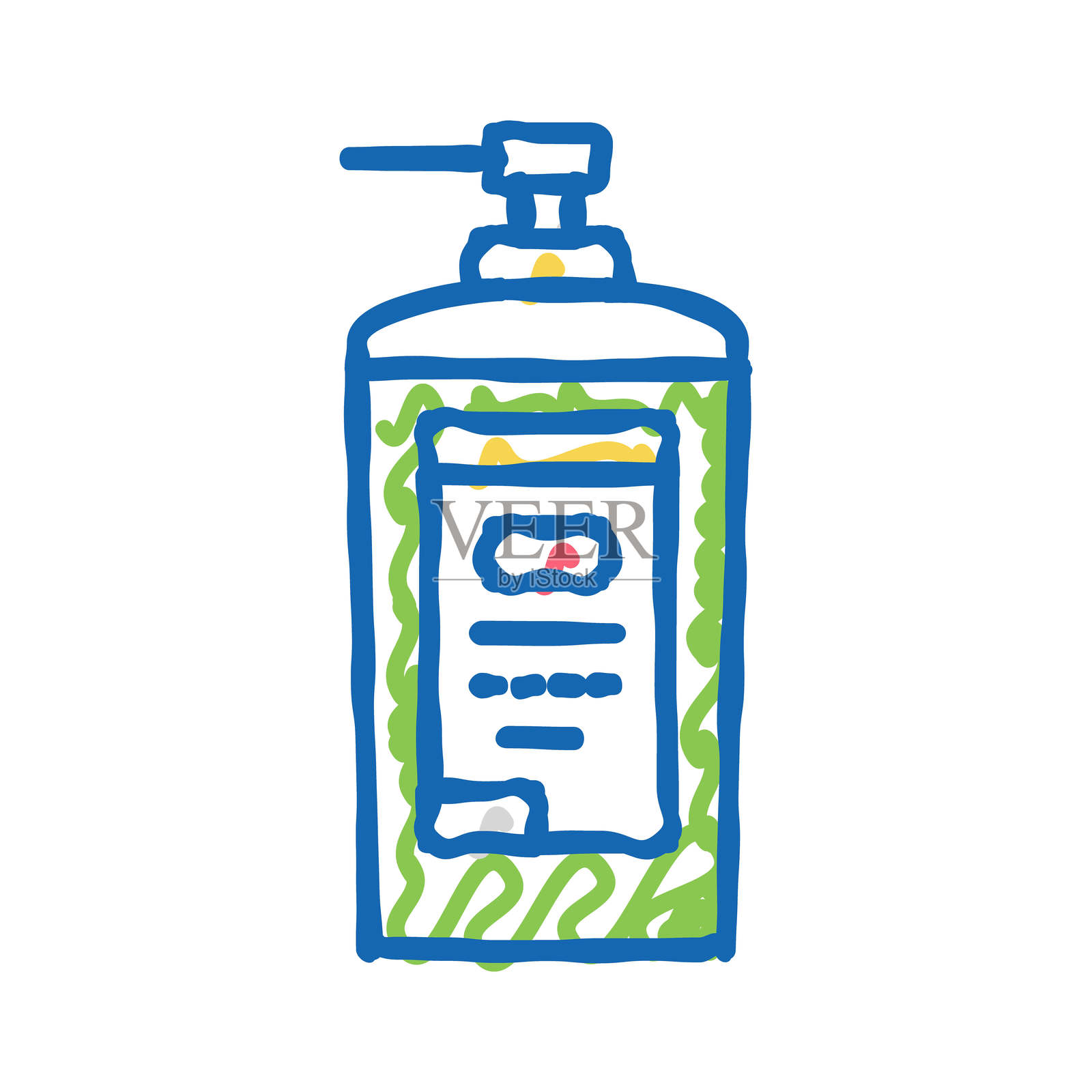 带分配器的浓缩洗涤剂图标涂鸦插图插画图片素材