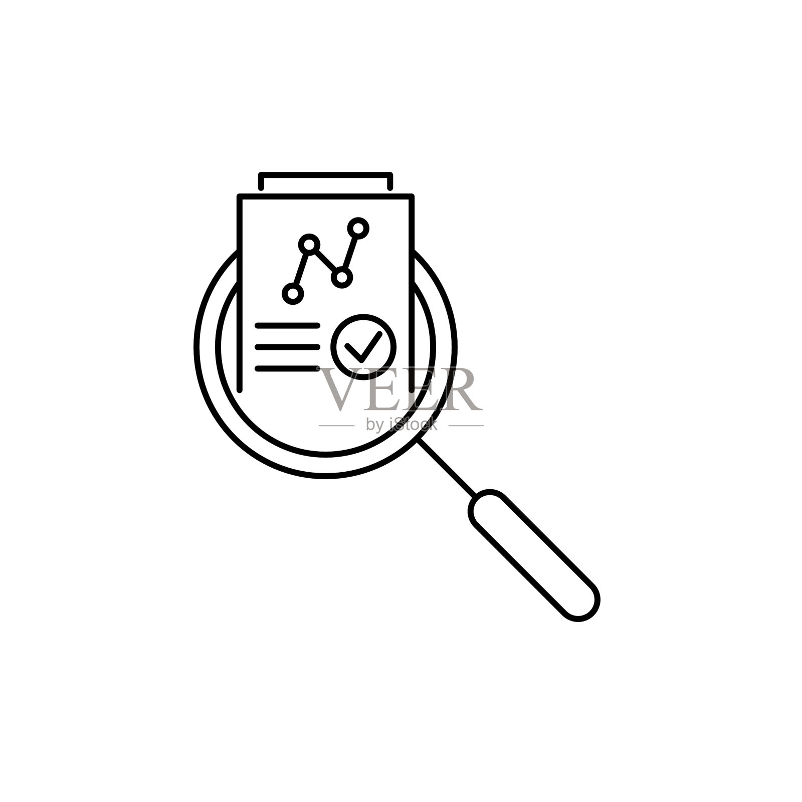 审计和数据分析图标。审计和数据分析线条风格矢量图标。插画图片素材
