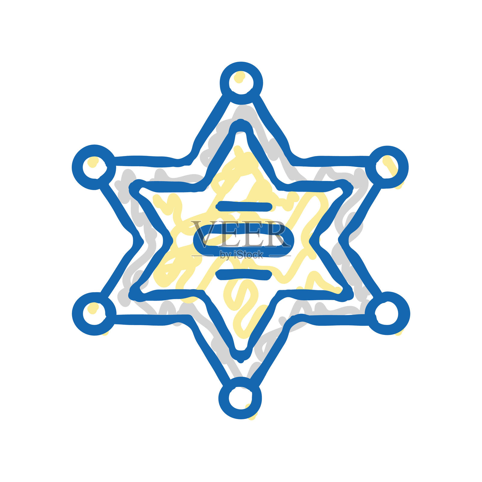 警长徽章图标涂鸦插图插画图片素材