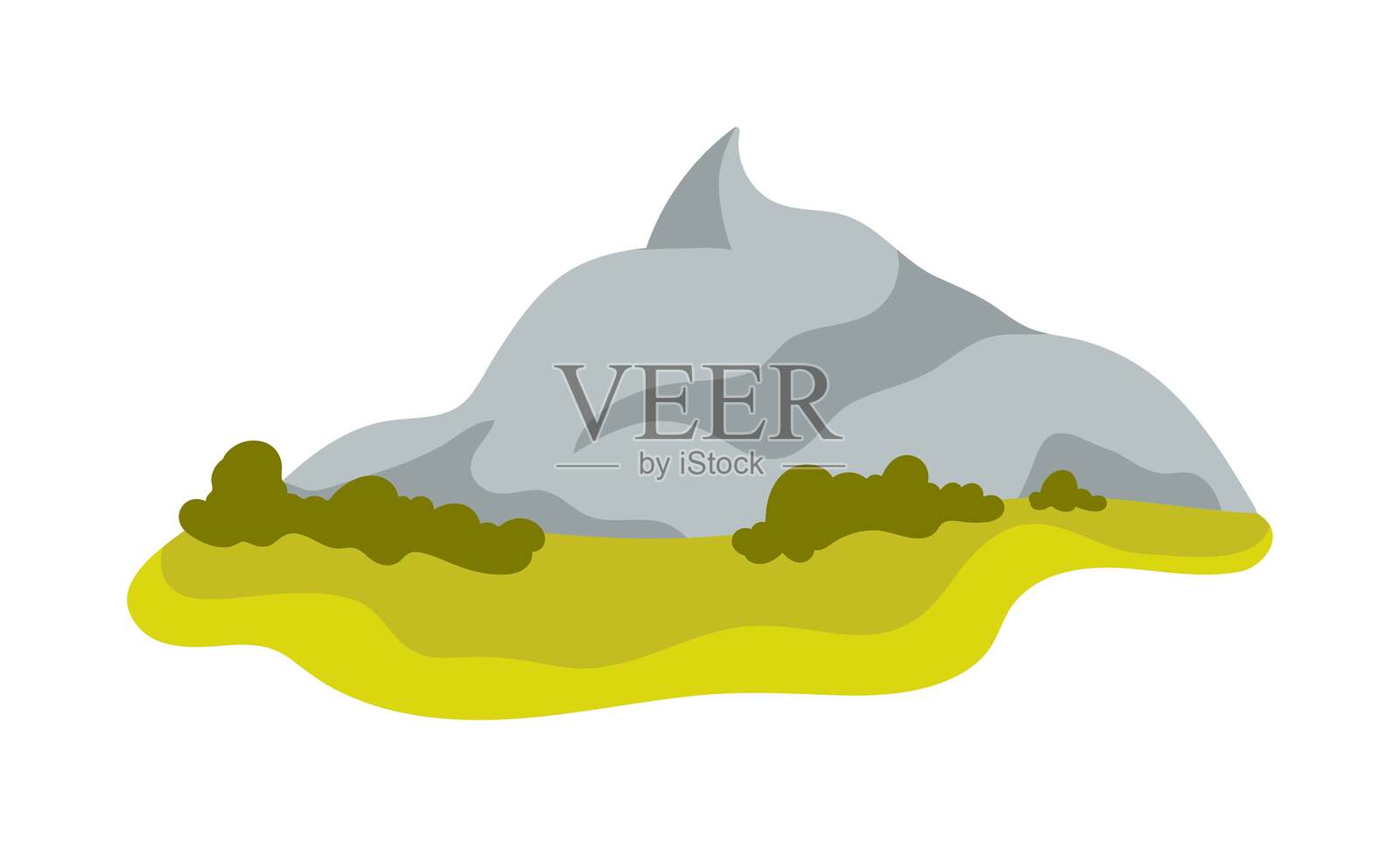 孤立的马来西亚基纳巴卢山矢量图插画图片素材