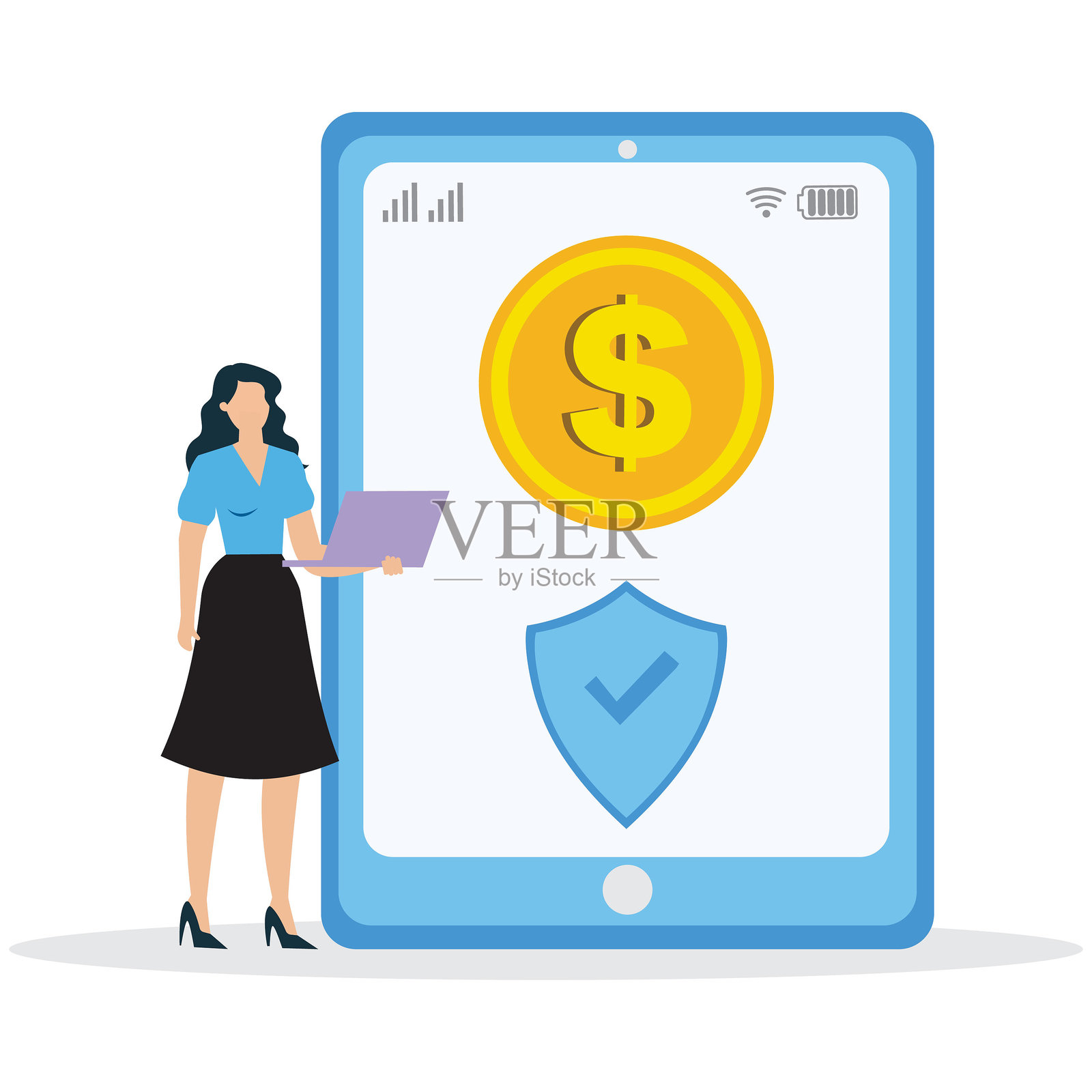 在线银行安全插画图片素材