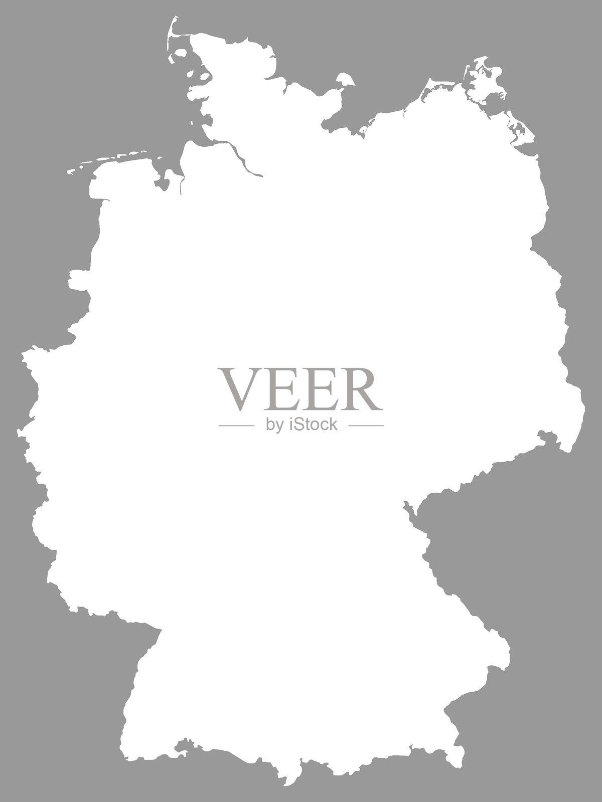 德国的详细高亮地图插画图片素材