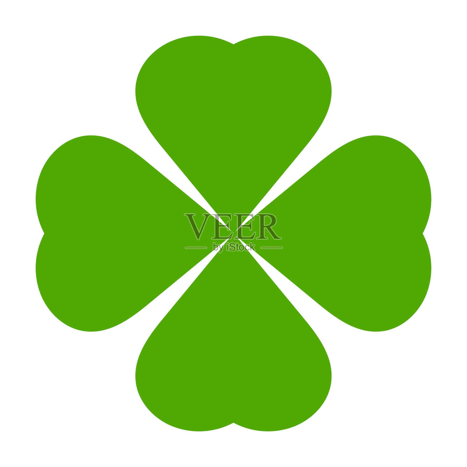 圣帕特里克节的绿色花卉三叶草。插画图片素材