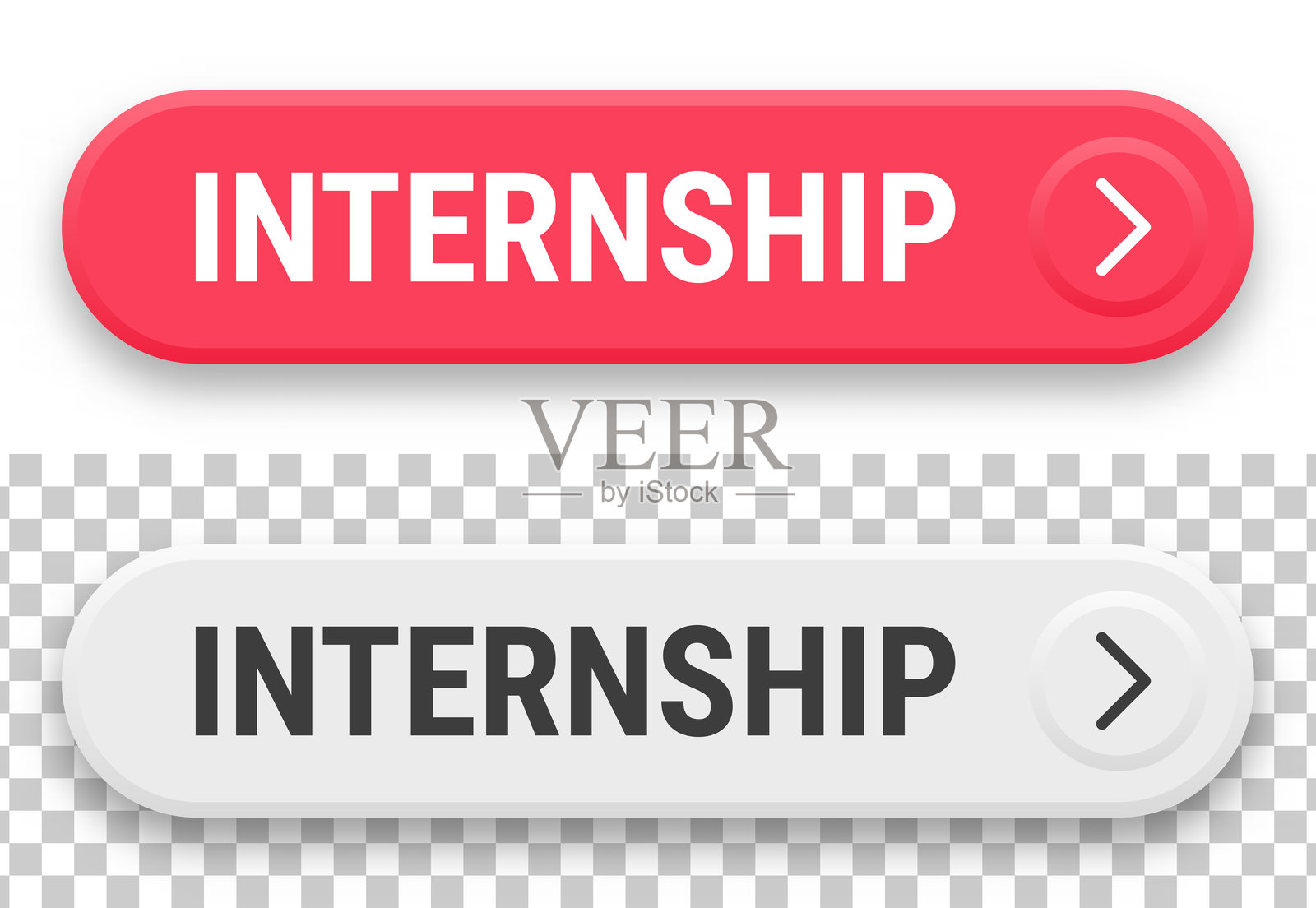 实习 - 在空白背景上点击的3D网页按钮插画图片素材