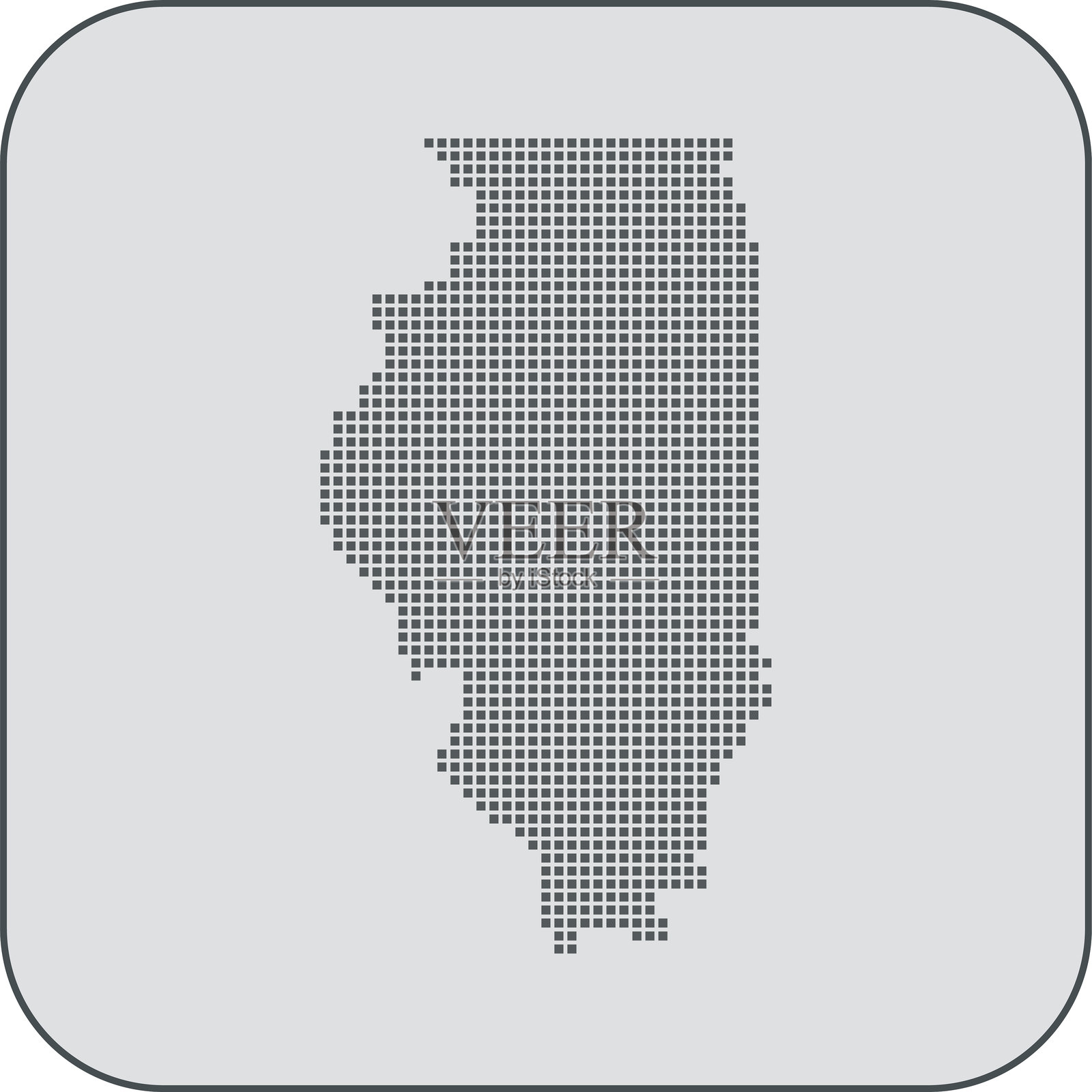 伊利诺伊州地图插画图片素材