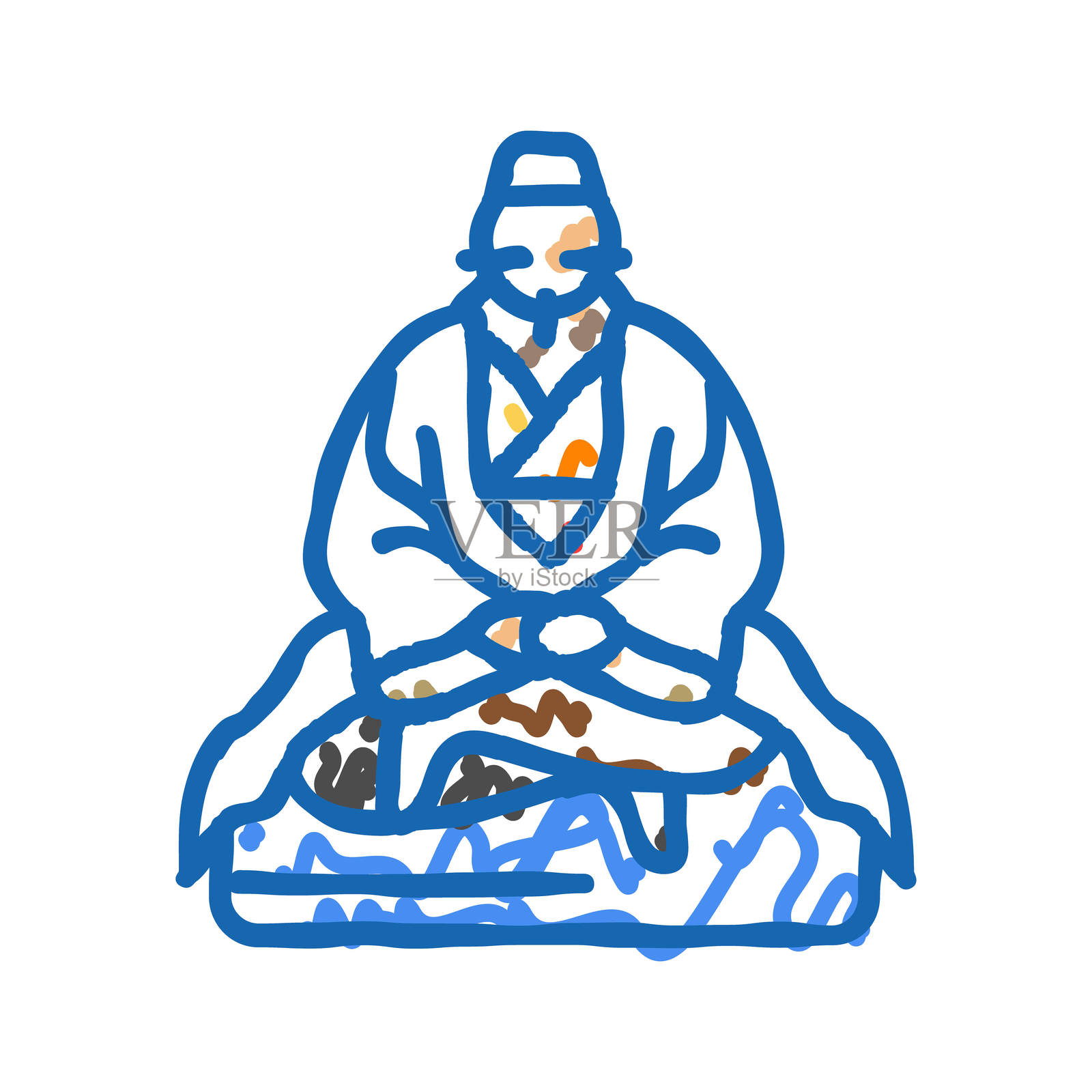 玉皇大帝道教图标涂鸦插图插画图片素材