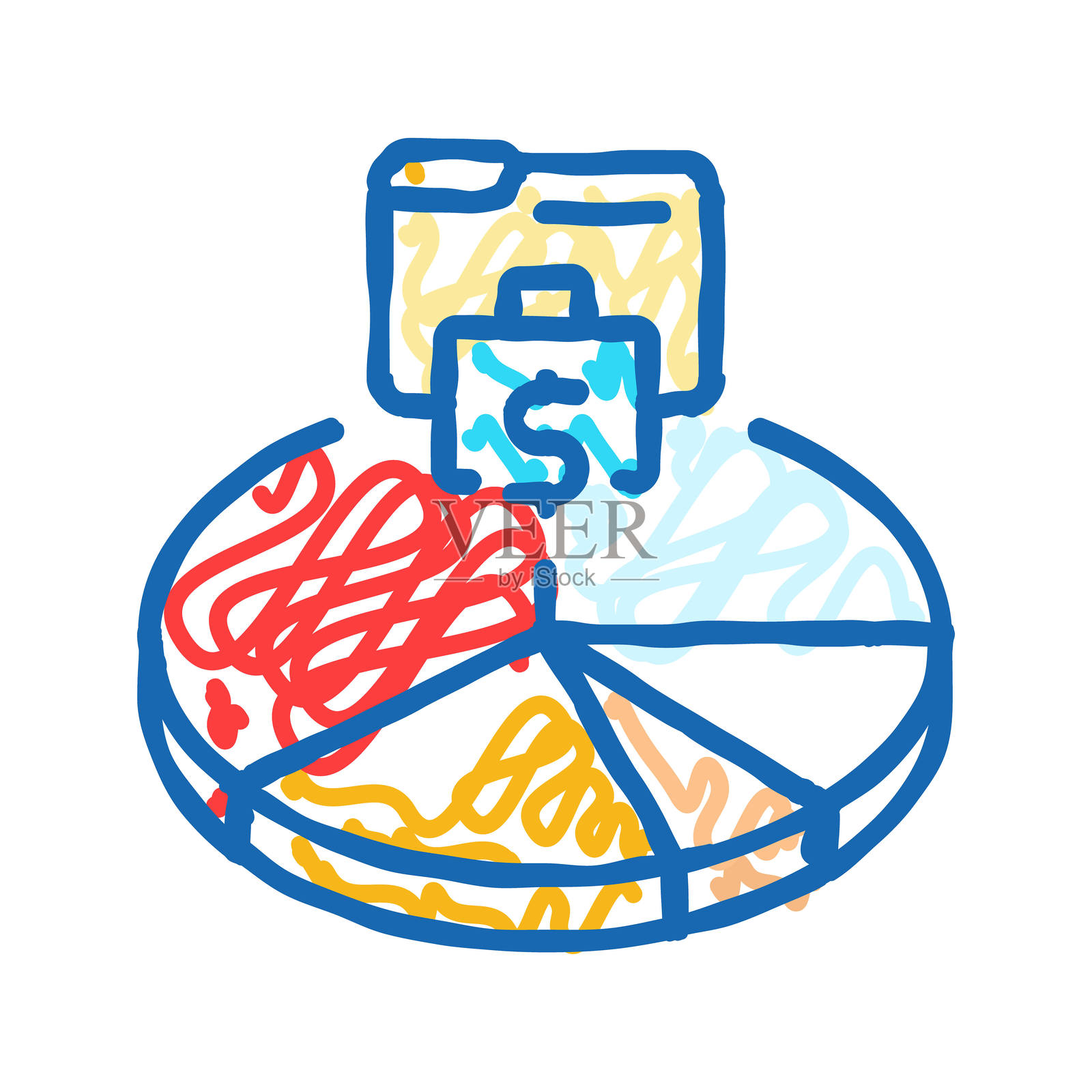 个人财务预算规划图标涂鸦插图插画图片素材