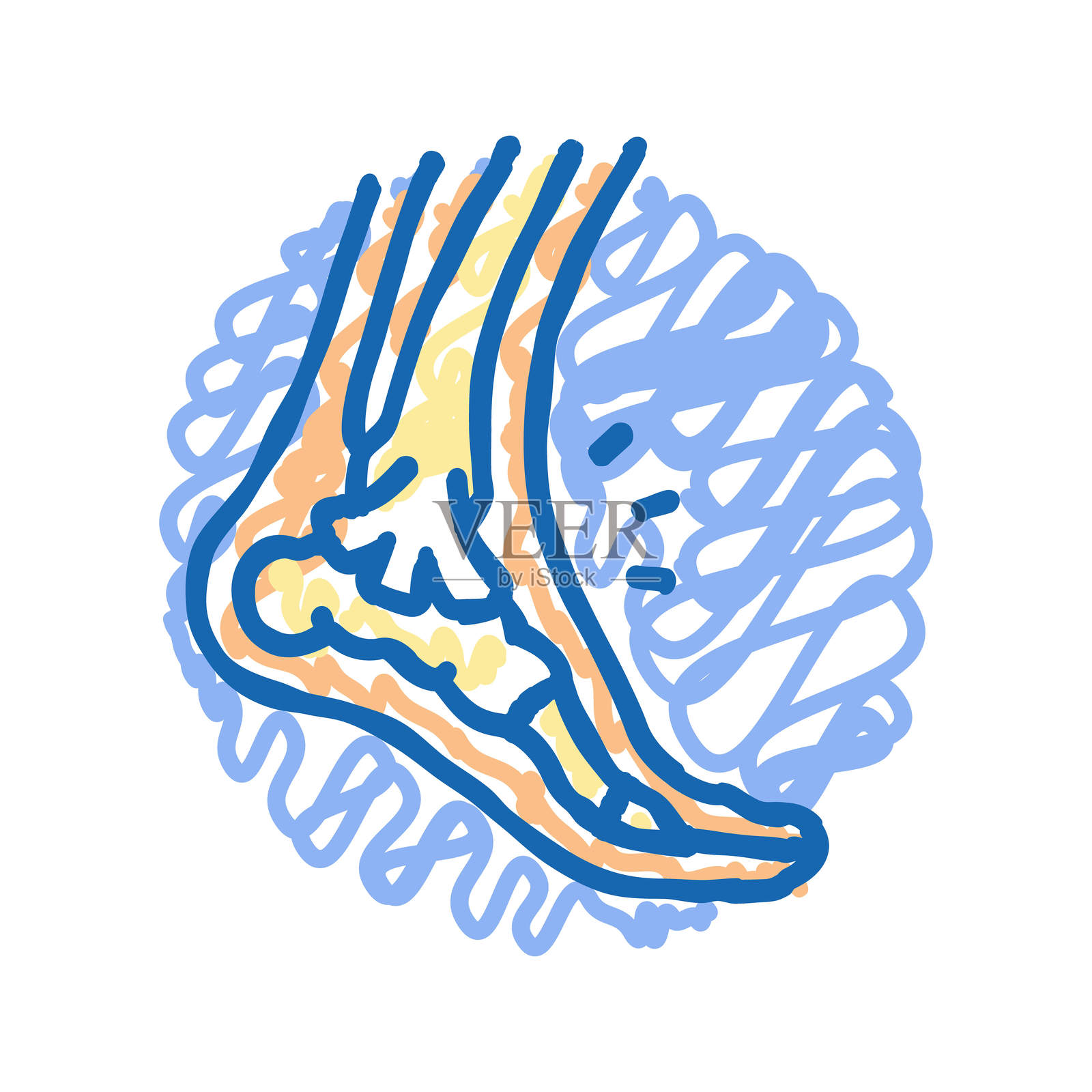 家庭受伤事故图标涂鸦插图插画图片素材