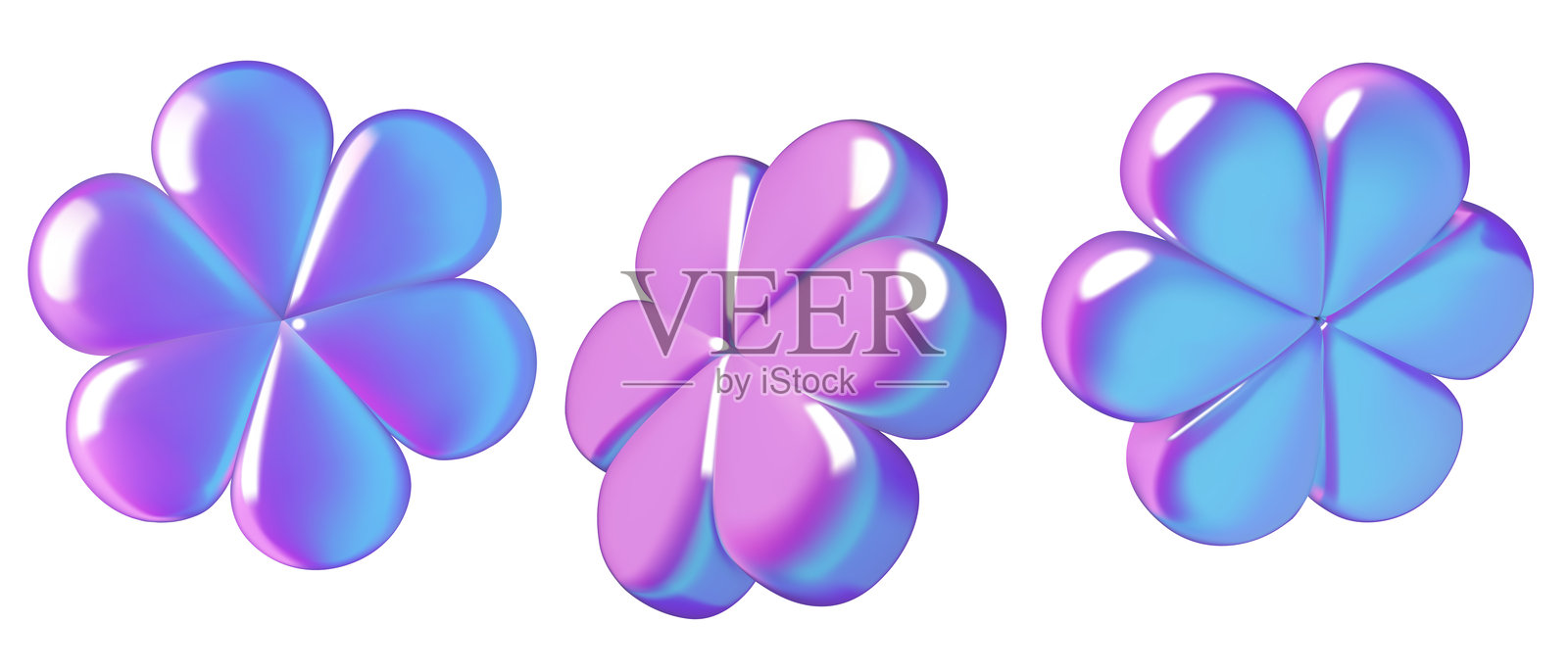 3D花卉套装插画图片素材