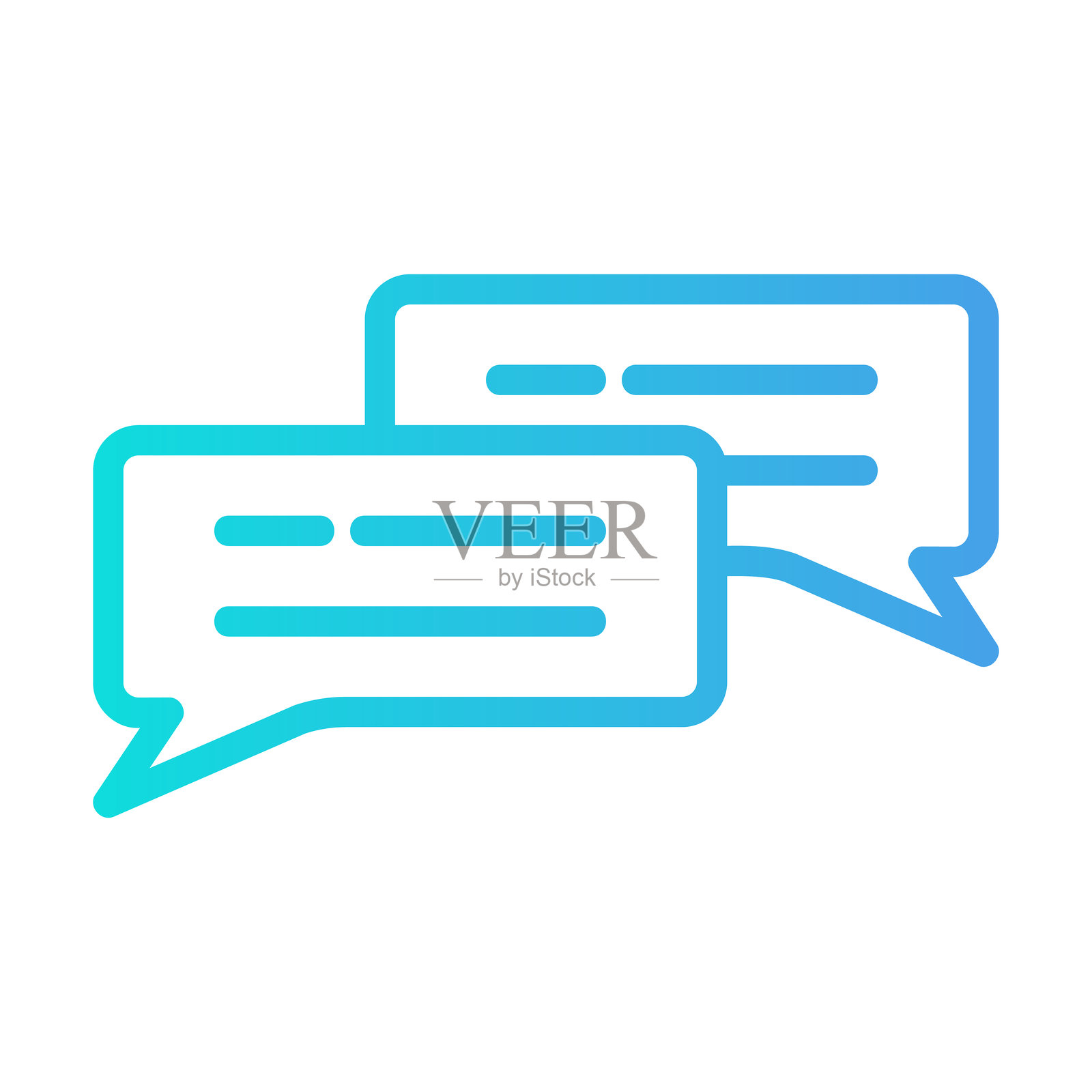 渐变风格的聊天图标，适用于各种项目插画图片素材