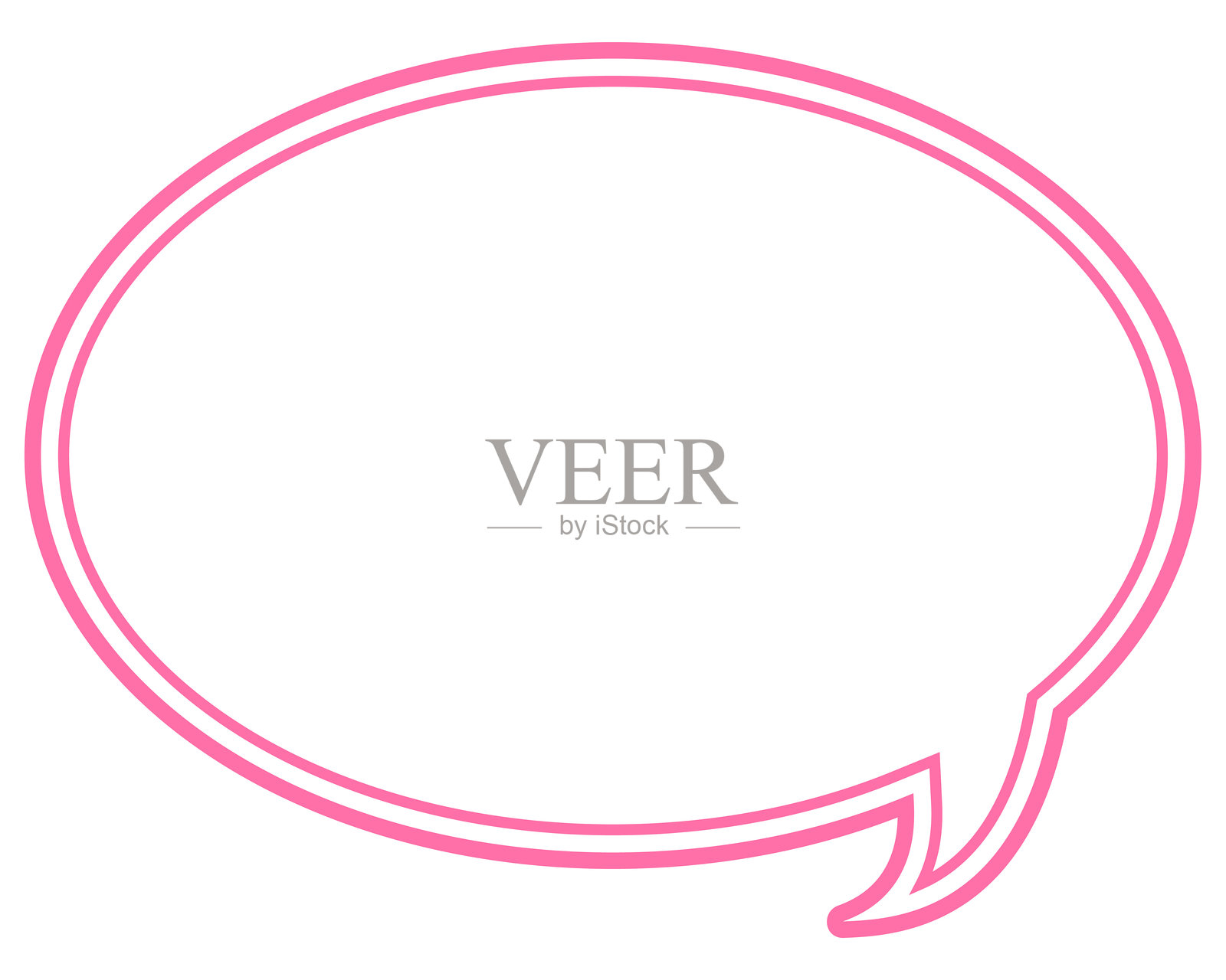 简单的彩色线条对话气泡，圆形插画图片素材