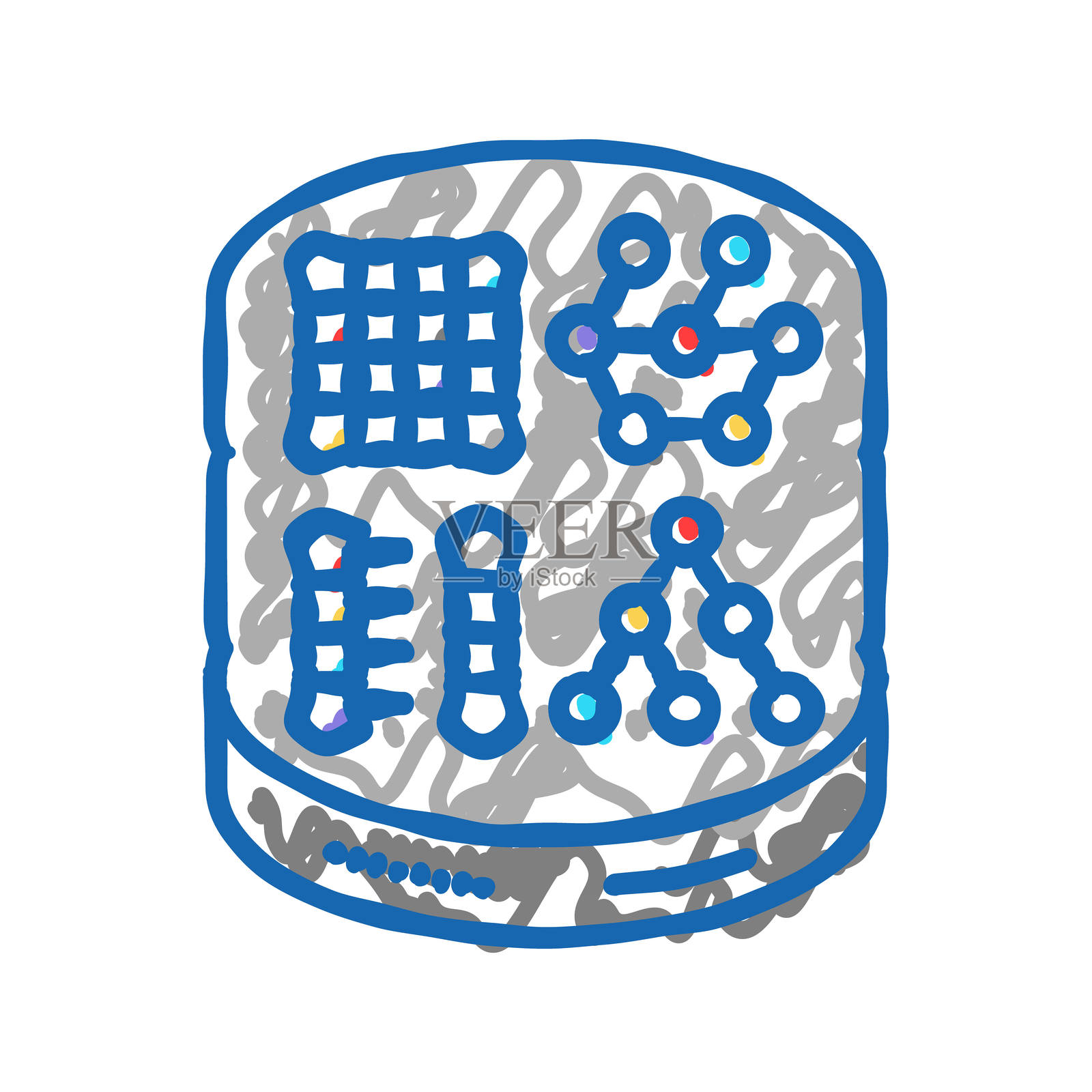 NoSQL数据库图标涂鸦插图插画图片素材