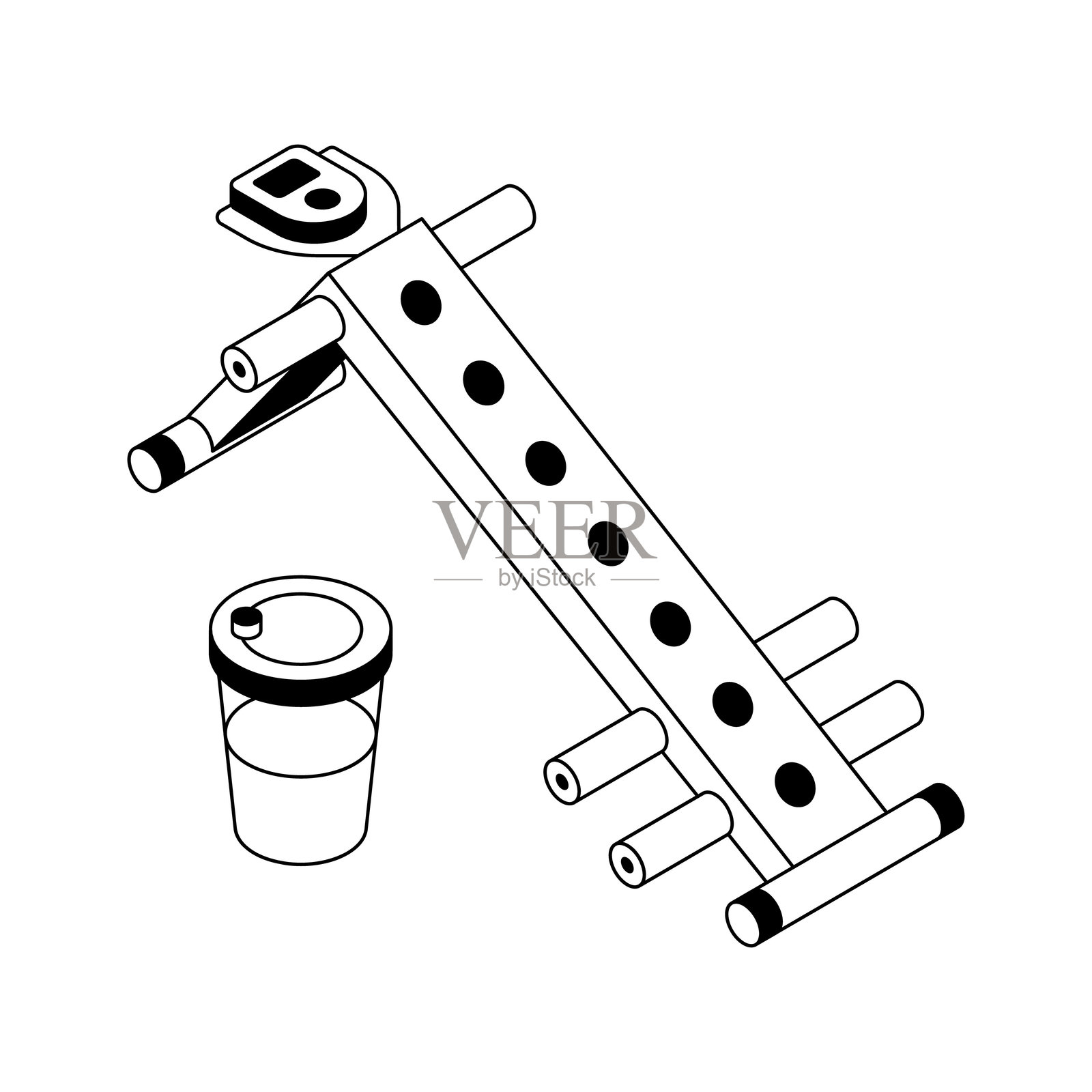 健身器械架插画图片素材