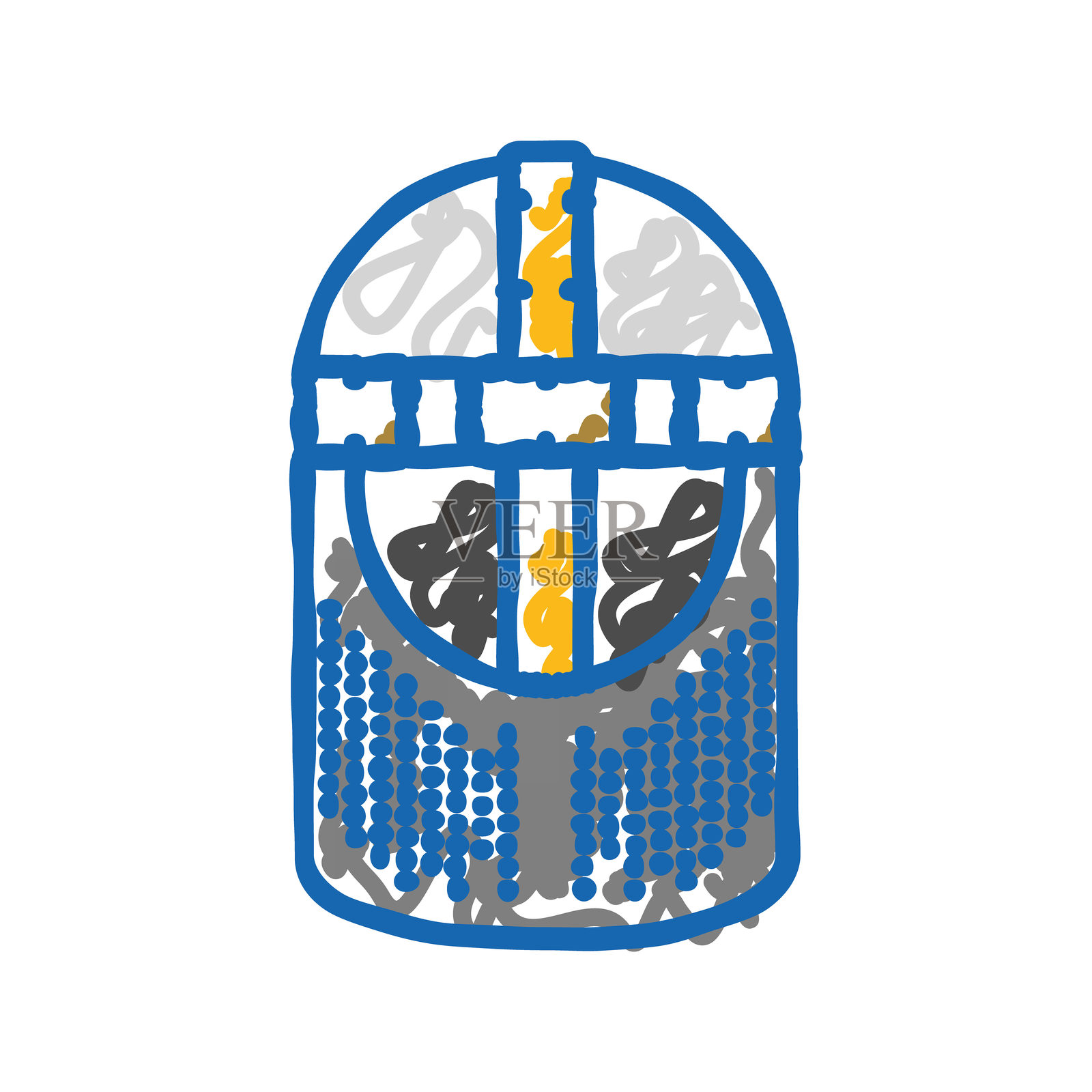 拜占庭风格头盔图标涂鸦插图插画图片素材