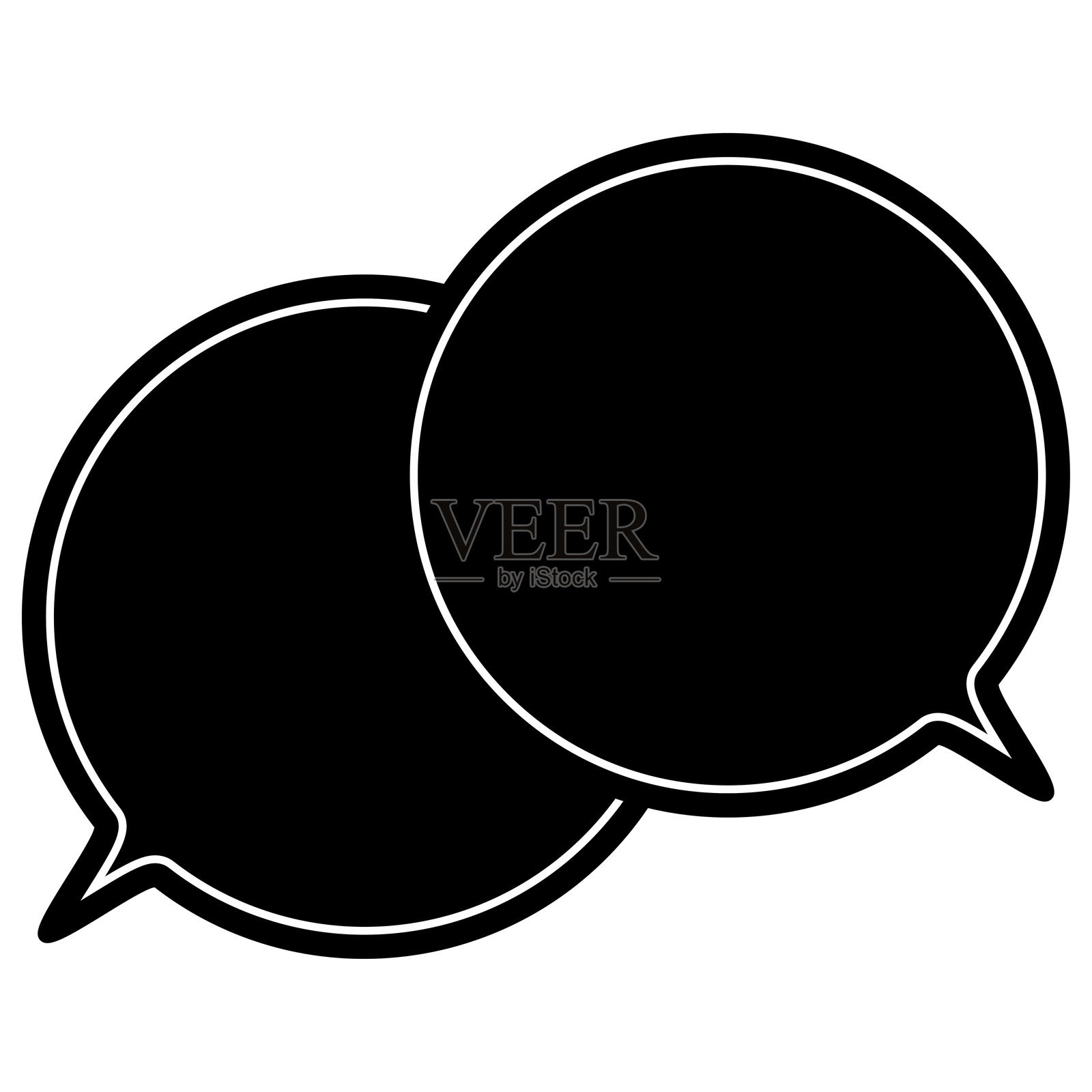 简单的彩色对话气泡重叠的对话插画图片素材