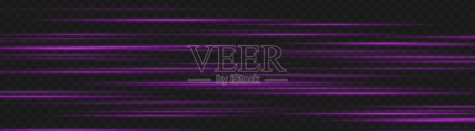 发光的紫色光轨在黑色背景上形成分层的运动模糊。非常适合未来派用户界面、数字速度元素或科幻数据动画。插画图片素材