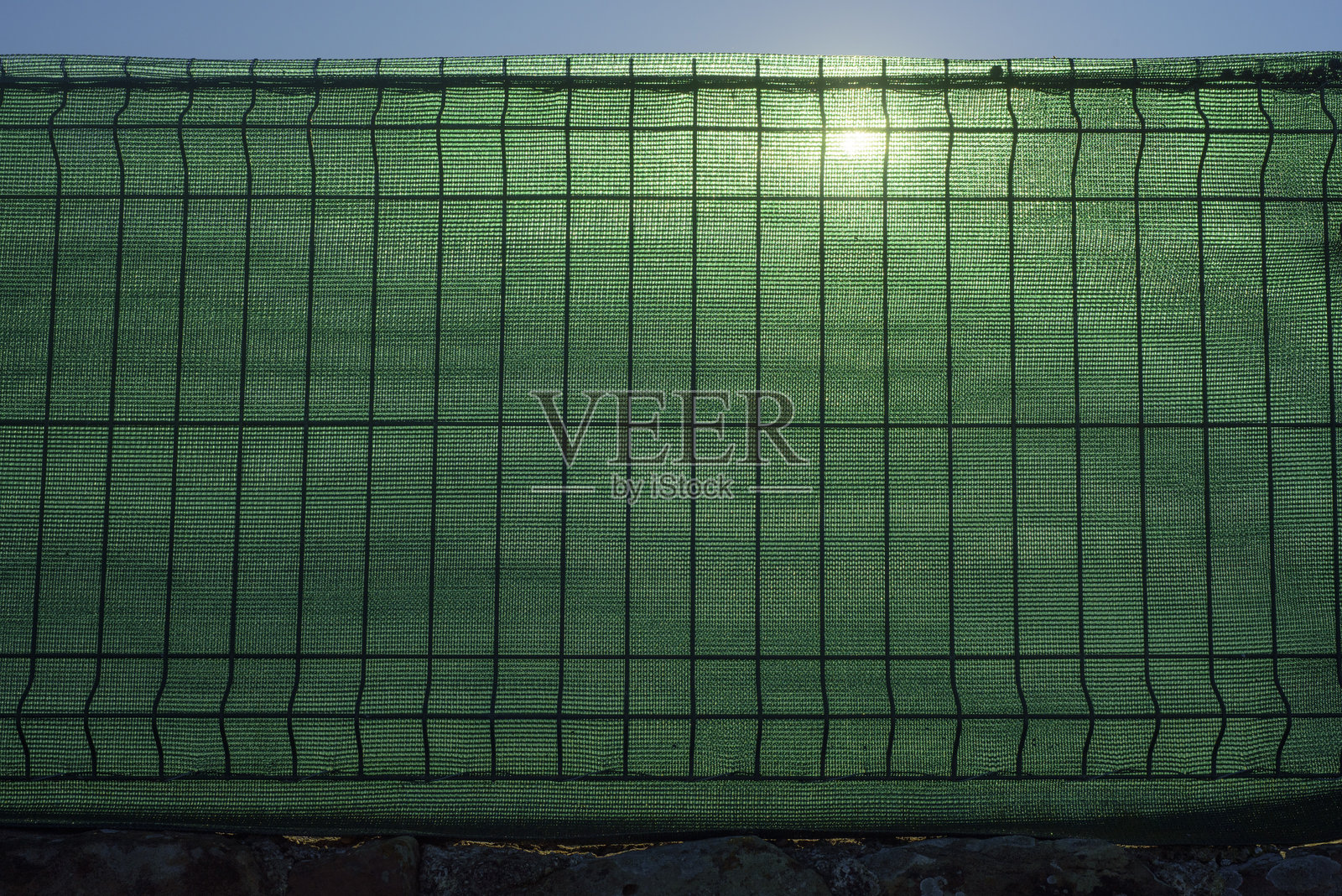 阳光透过绿色栅栏照片摄影图片