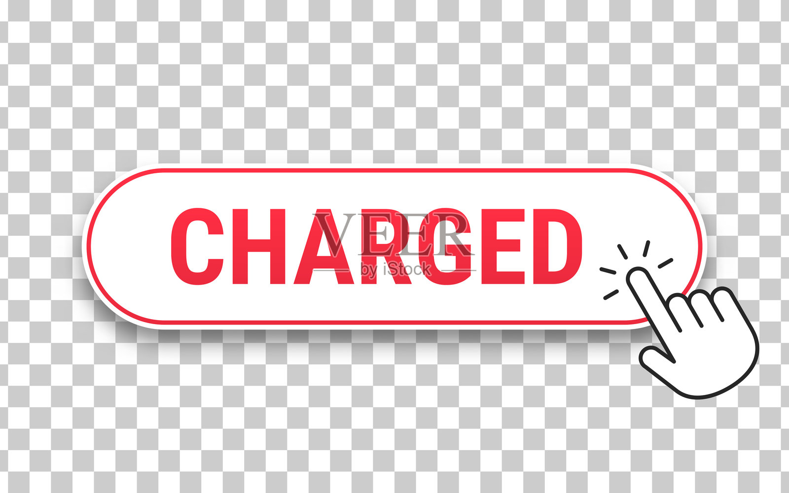 充电 - 3D点击网页按钮与空白背景上的手形光标插画图片素材