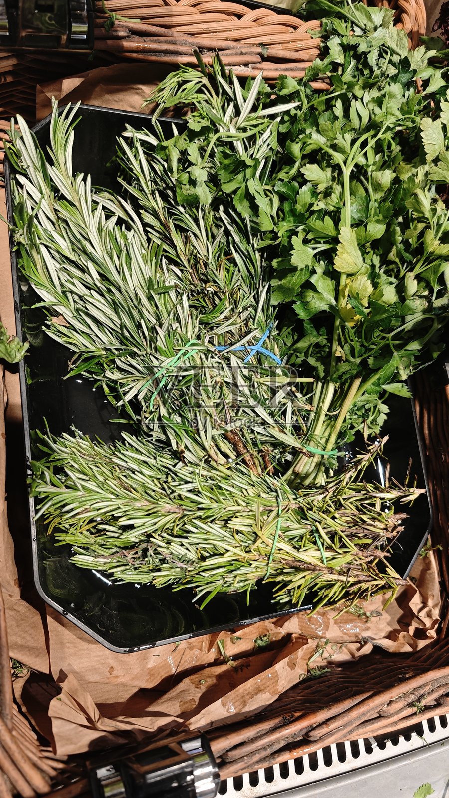 新鲜的迷迭香和香 parsley 束照片摄影图片