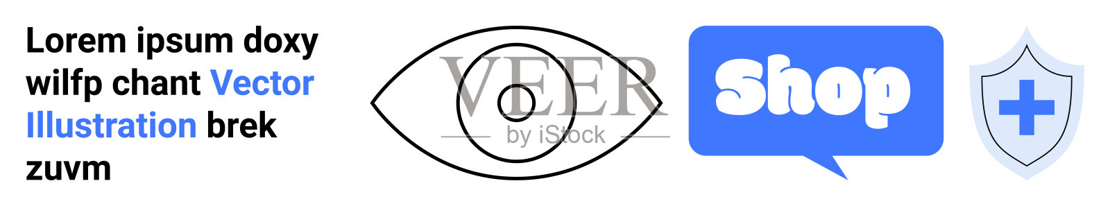 在线购物安全与视觉识别和健康元素插画图片素材