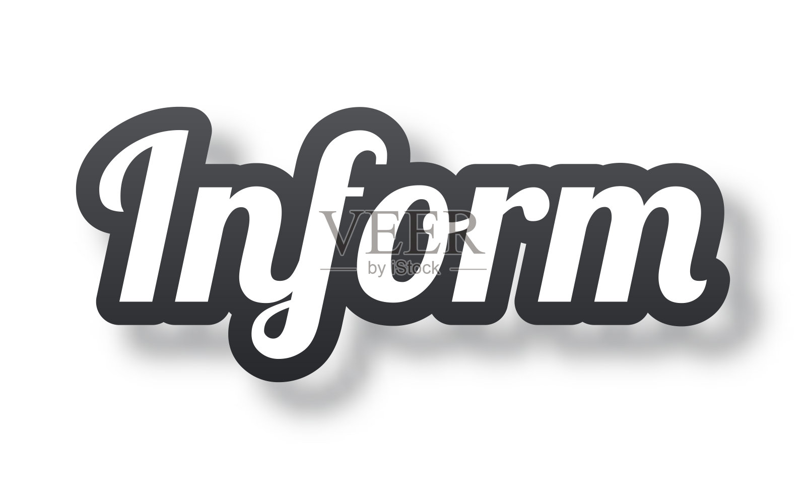 信息 - 白色背景上的3D文字与阴影插画图片素材