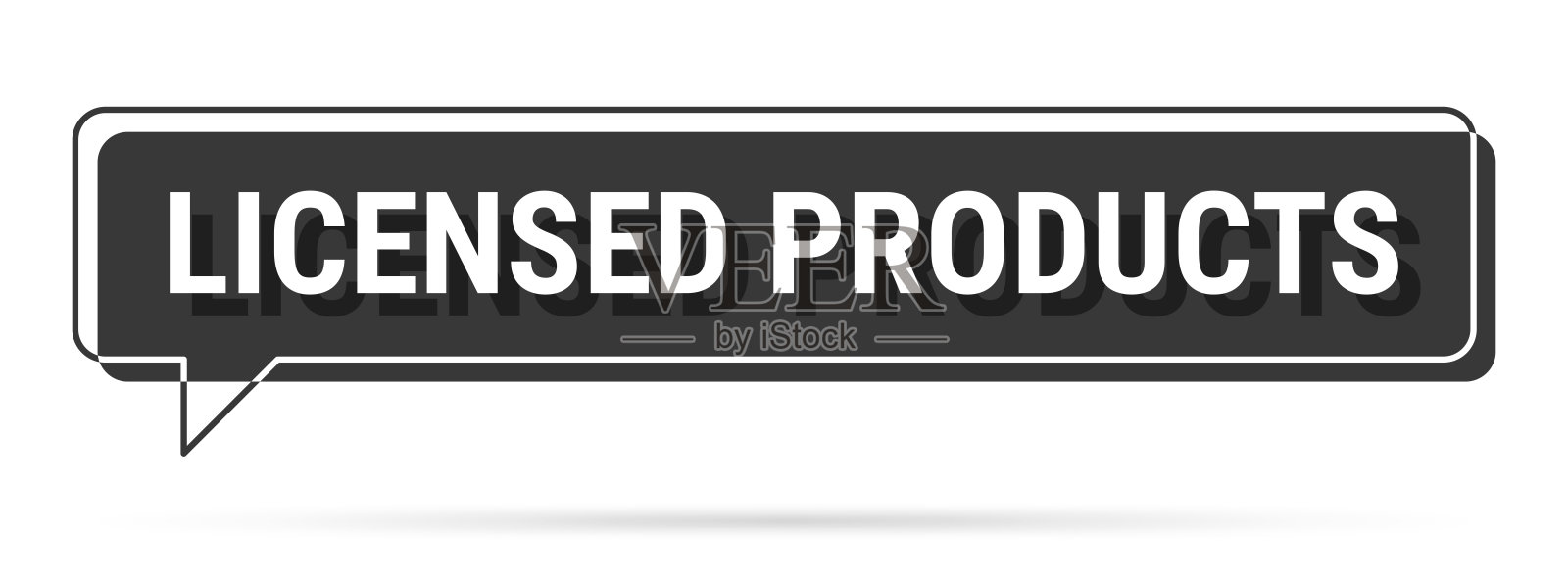 授权产品 - 白色背景上的3D黑色对话气泡插画图片素材