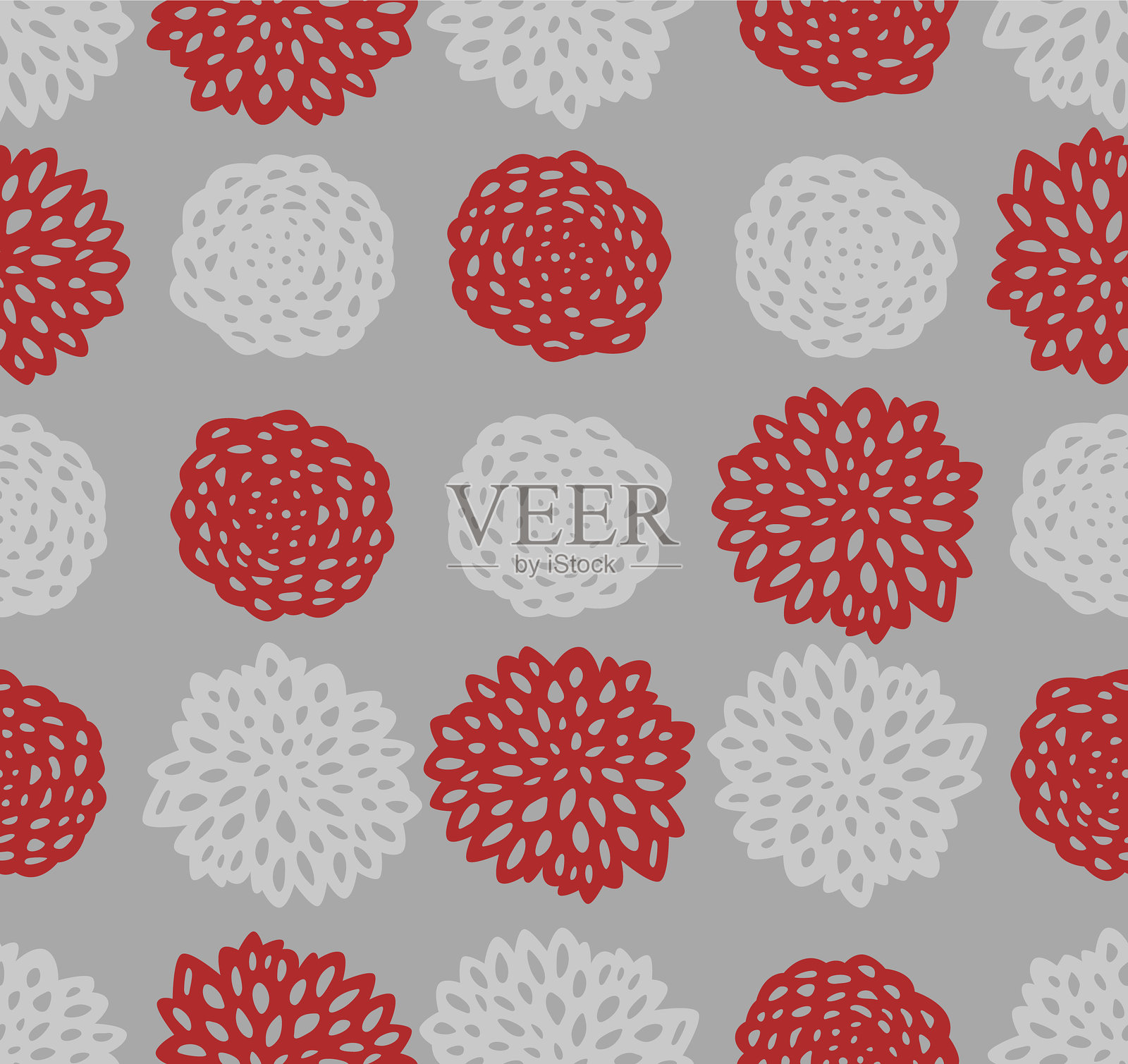 日本漂亮花卉矢量无缝图案插画图片素材