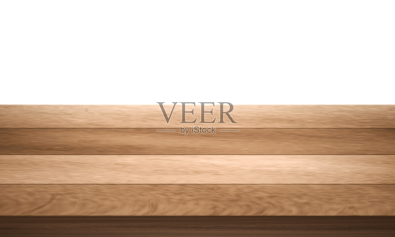 木质桌面角落的视图，背景为白色照片摄影图片