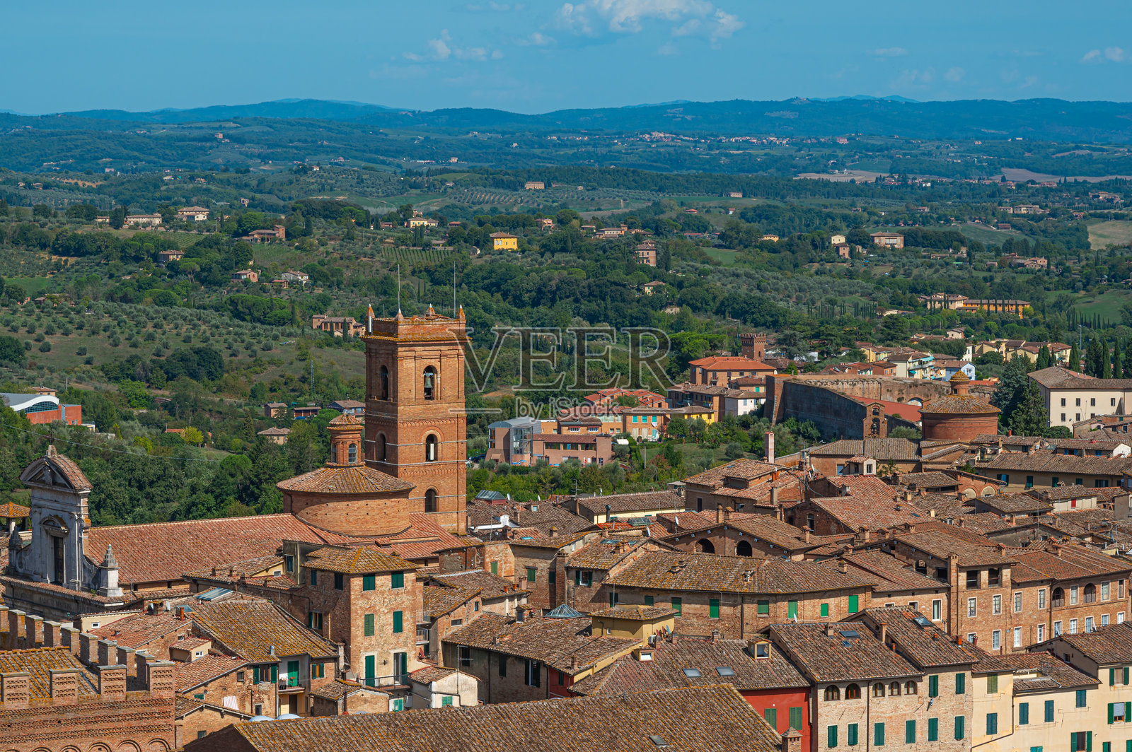 意大利锡耶纳的全景视图照片摄影图片