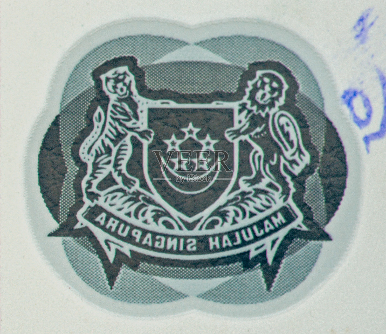 新加坡的纹章图案设计在钞票上照片摄影图片