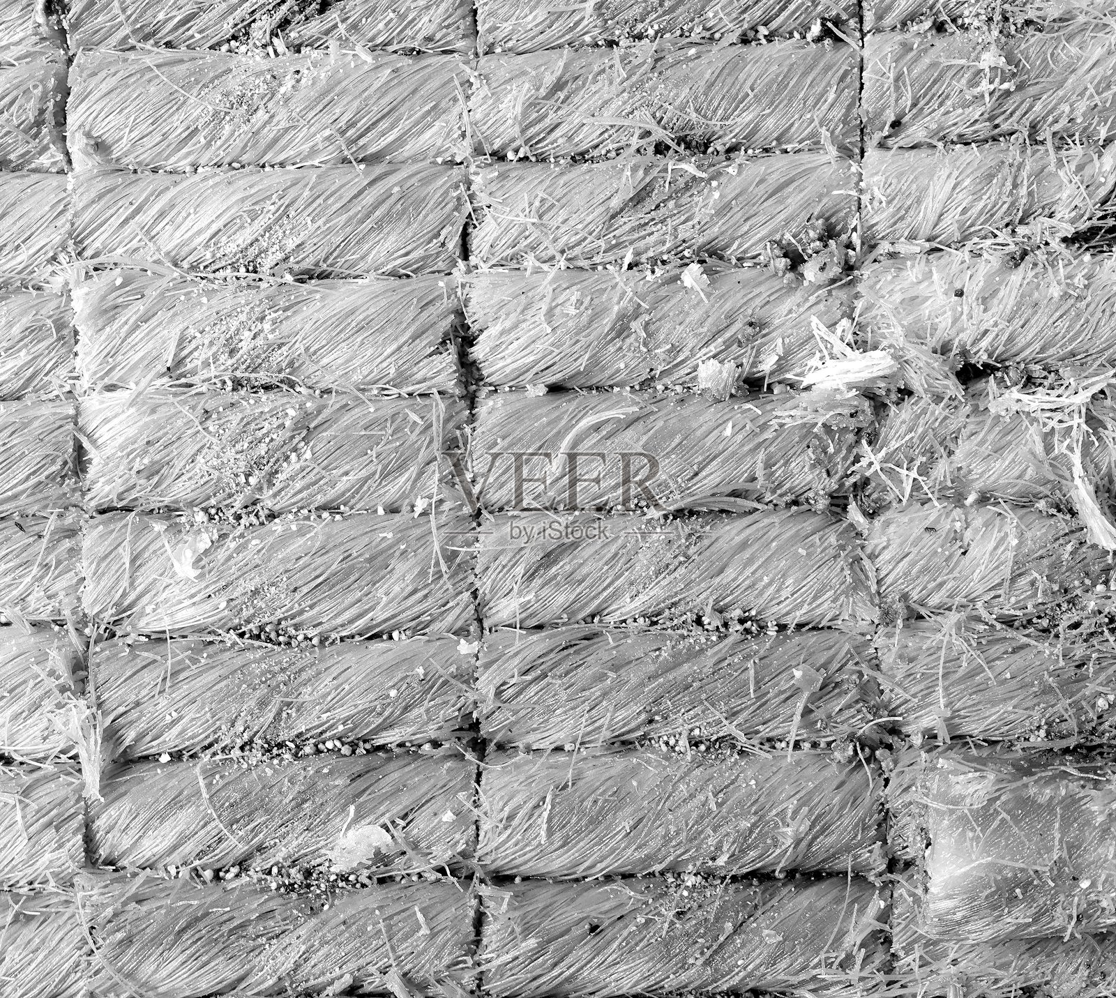 巴克拉瓦甜点特写，单色，细致，乡村风格，层次分明的甜品照片摄影图片