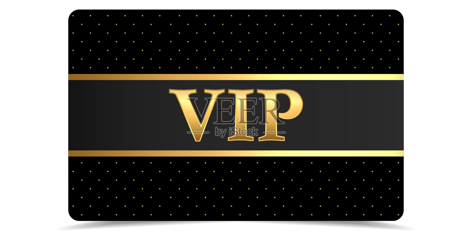 黑色背景上的金色VIP文字矢量黑色横幅。奢华礼品卡。带有金色文字的证书。金色VIP。奢华模板设计。矢量插图黑色横幅。插画图片素材