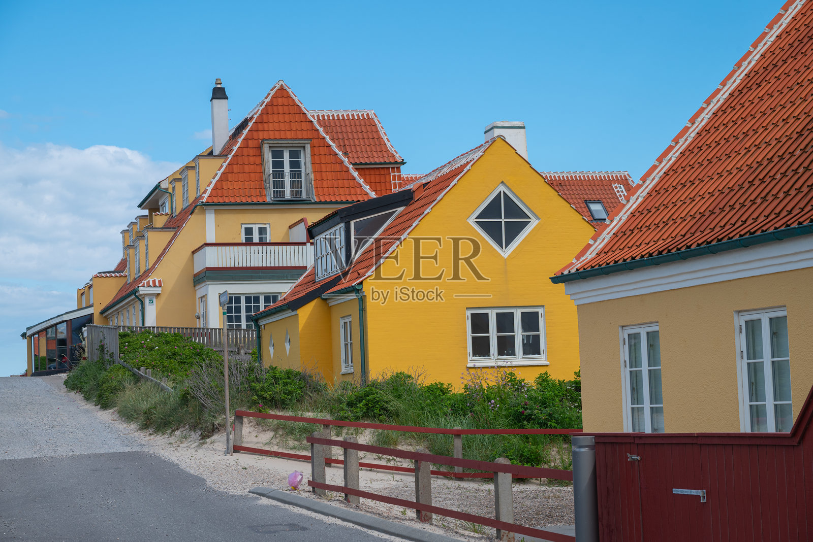 丹麦斯卡根镇的房屋照片摄影图片