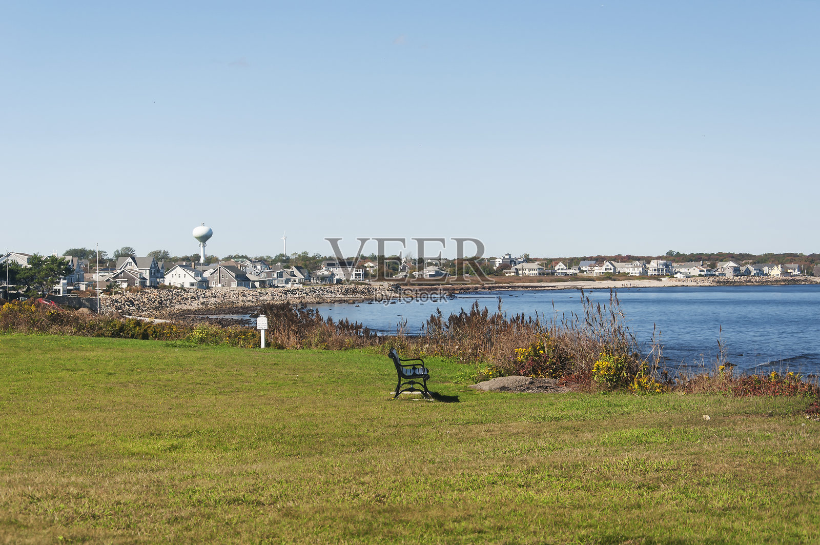 罗德岛朱迪斯角的海滨住宅照片摄影图片