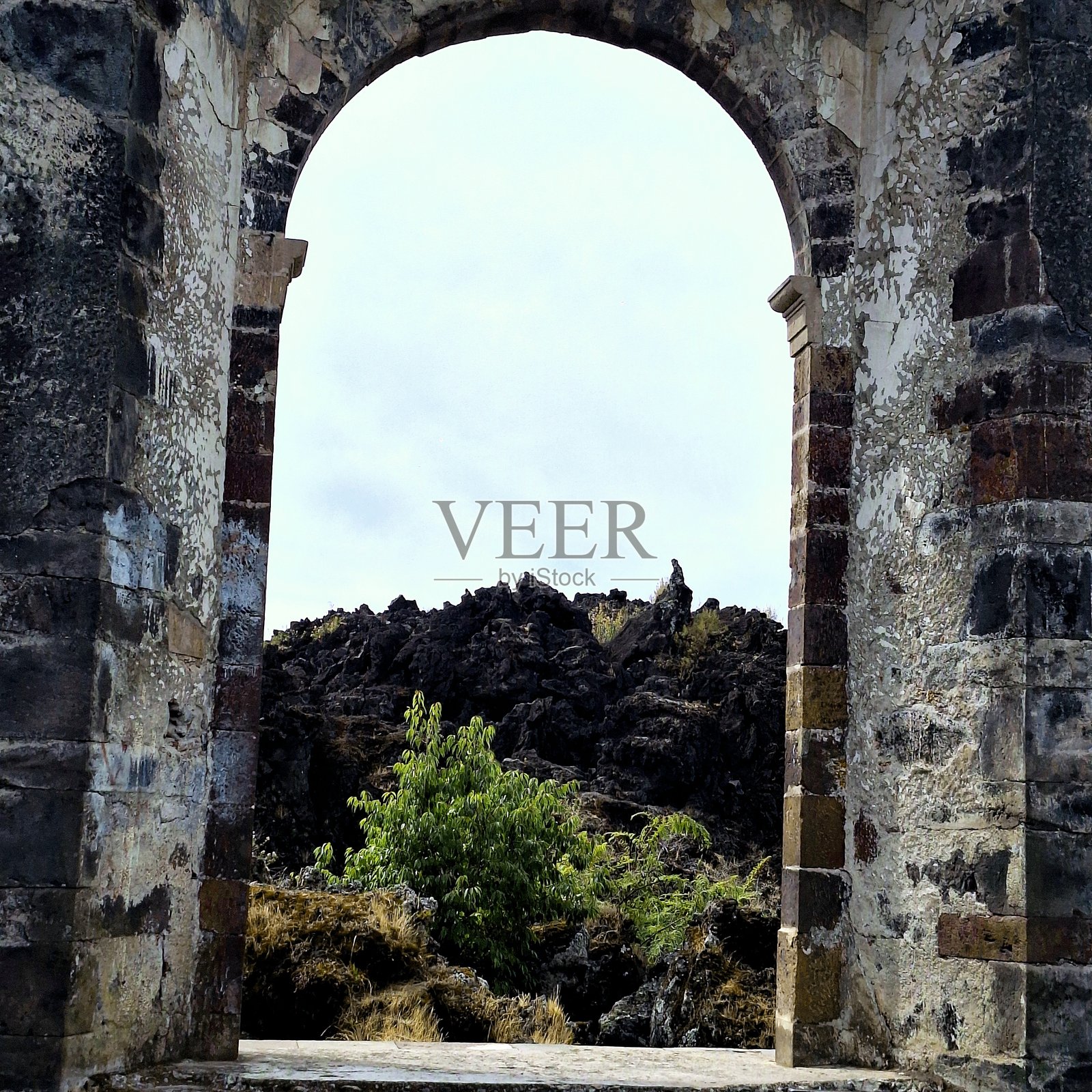 帕里库蒂罗圣胡安教堂遗址照片摄影图片