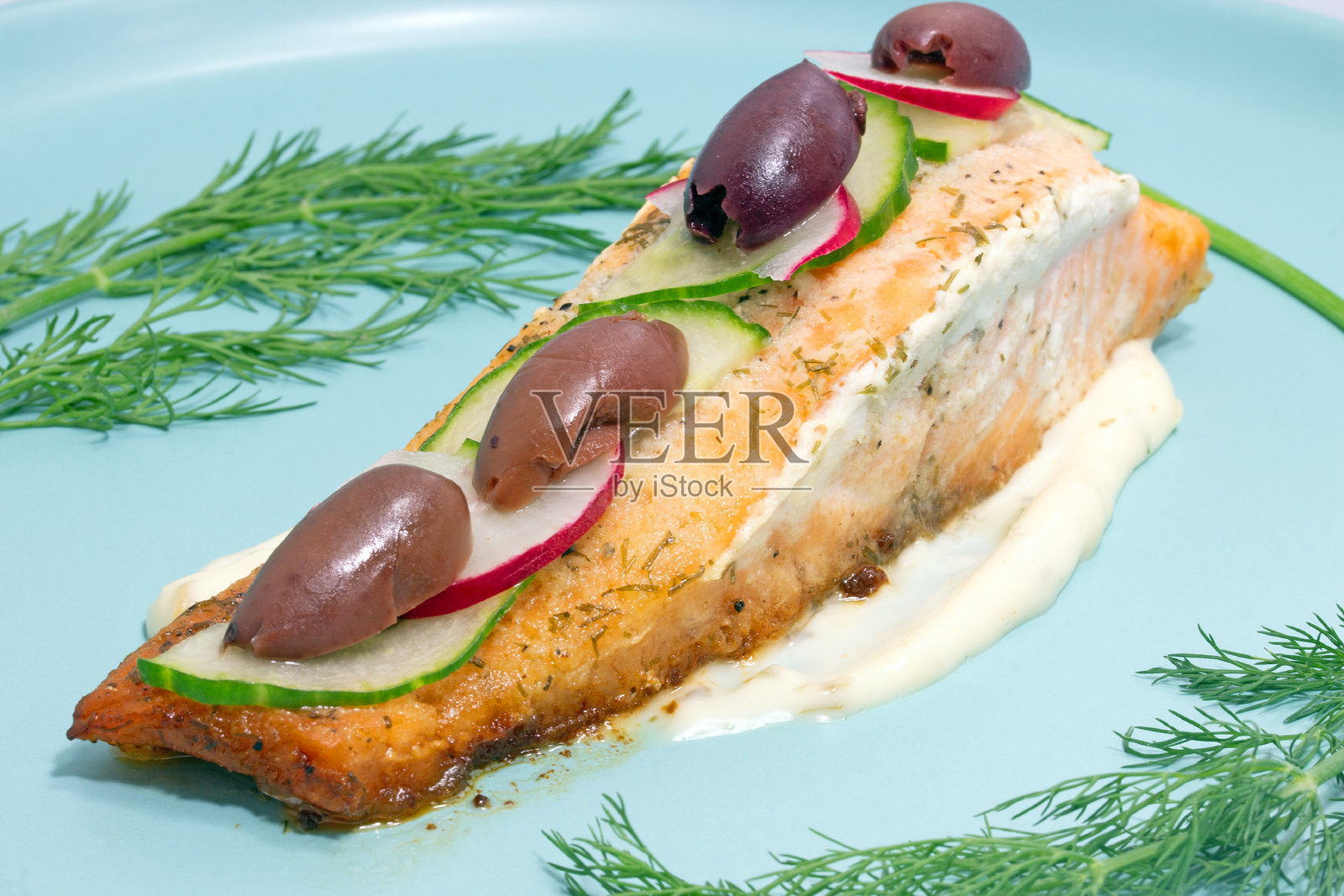 三文鱼莳萝盘照片摄影图片