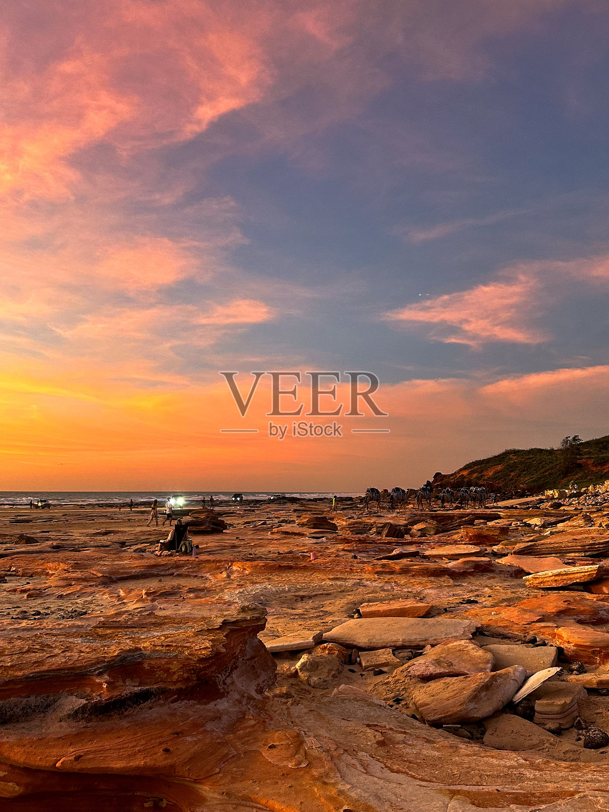 西澳大利亚海滩壮观的日落景色照片摄影图片