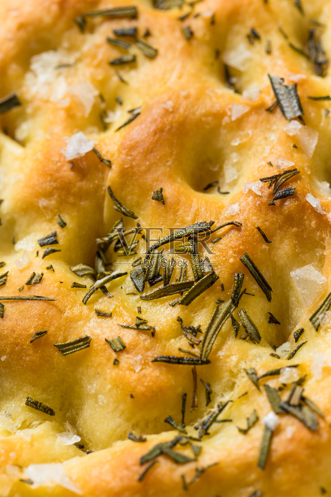 迷迭香海盐佛卡夏面包照片摄影图片