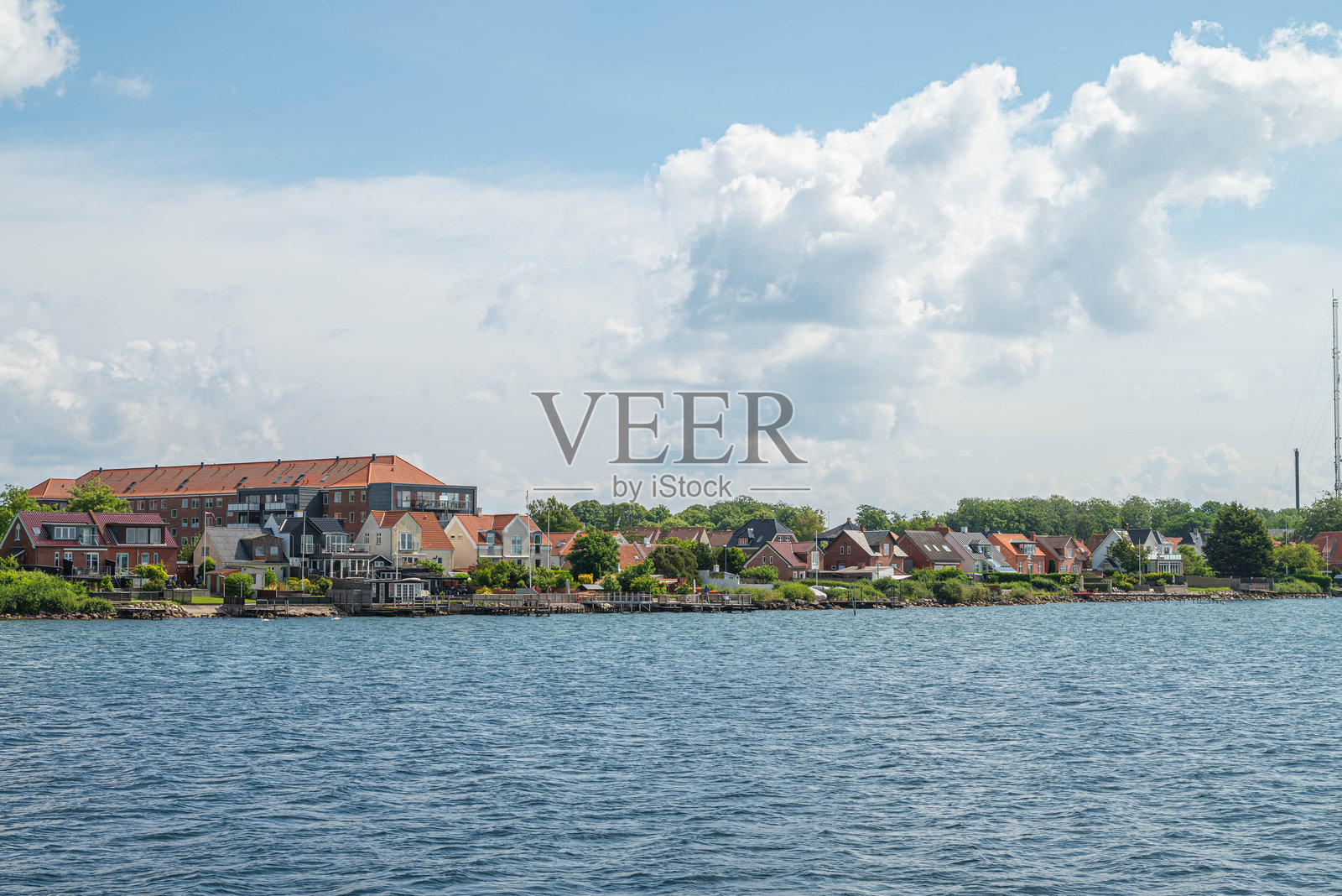 丹麦芬岛的尼博格城市天际线照片摄影图片