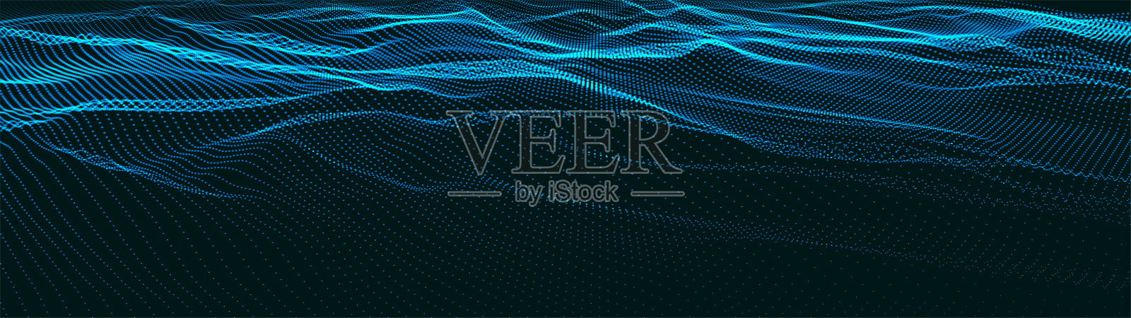 动态发光点的波浪。未来感的亮点粒子波浪。编织效果。用于演示设计的未来背景。3D渲染。照片摄影图片