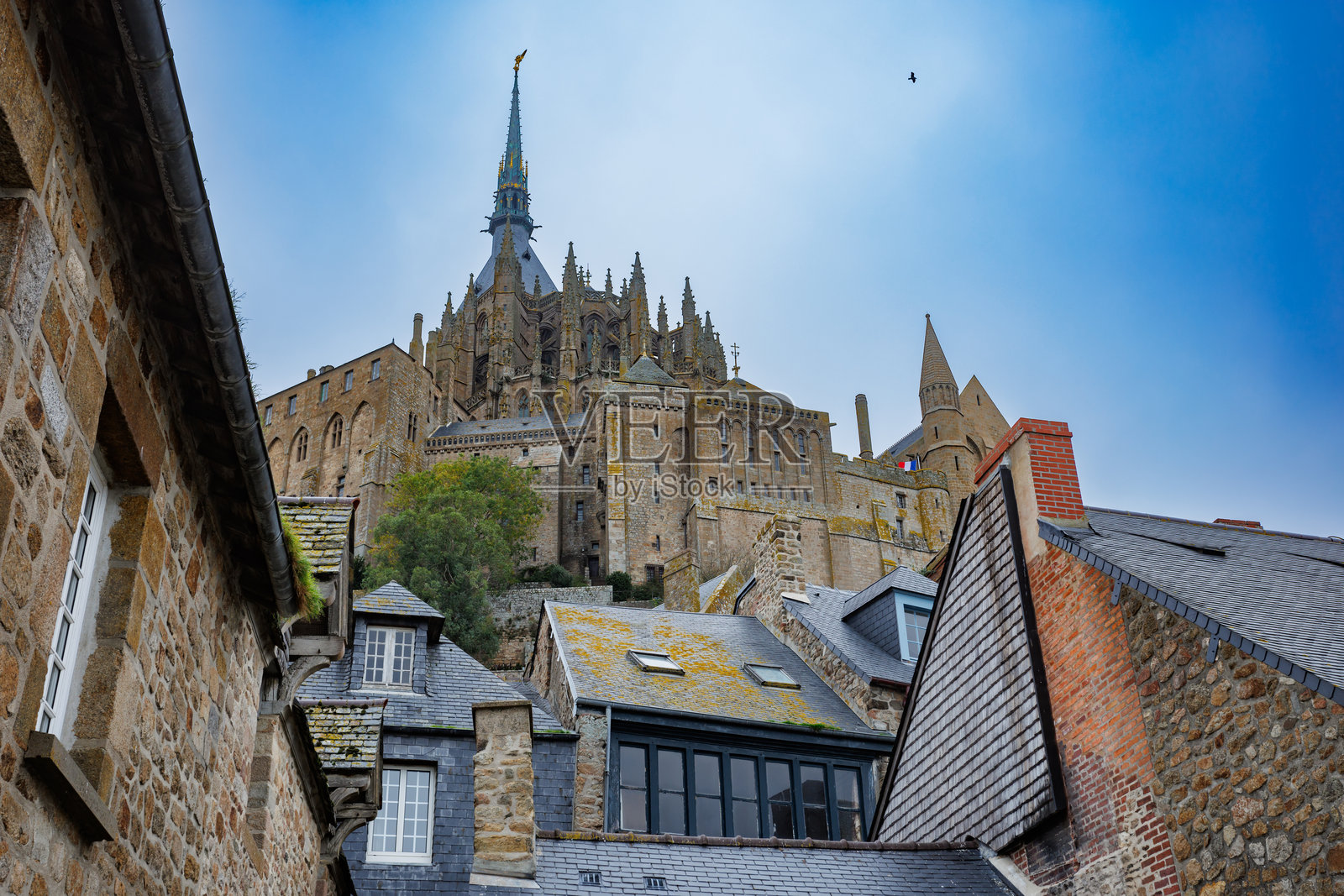 法国诺曼底著名的岛屿公社蒙圣米歇尔照片摄影图片