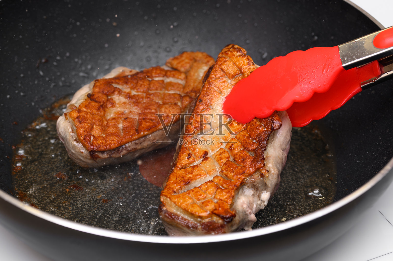 煎鸭胸肉特写照片摄影图片